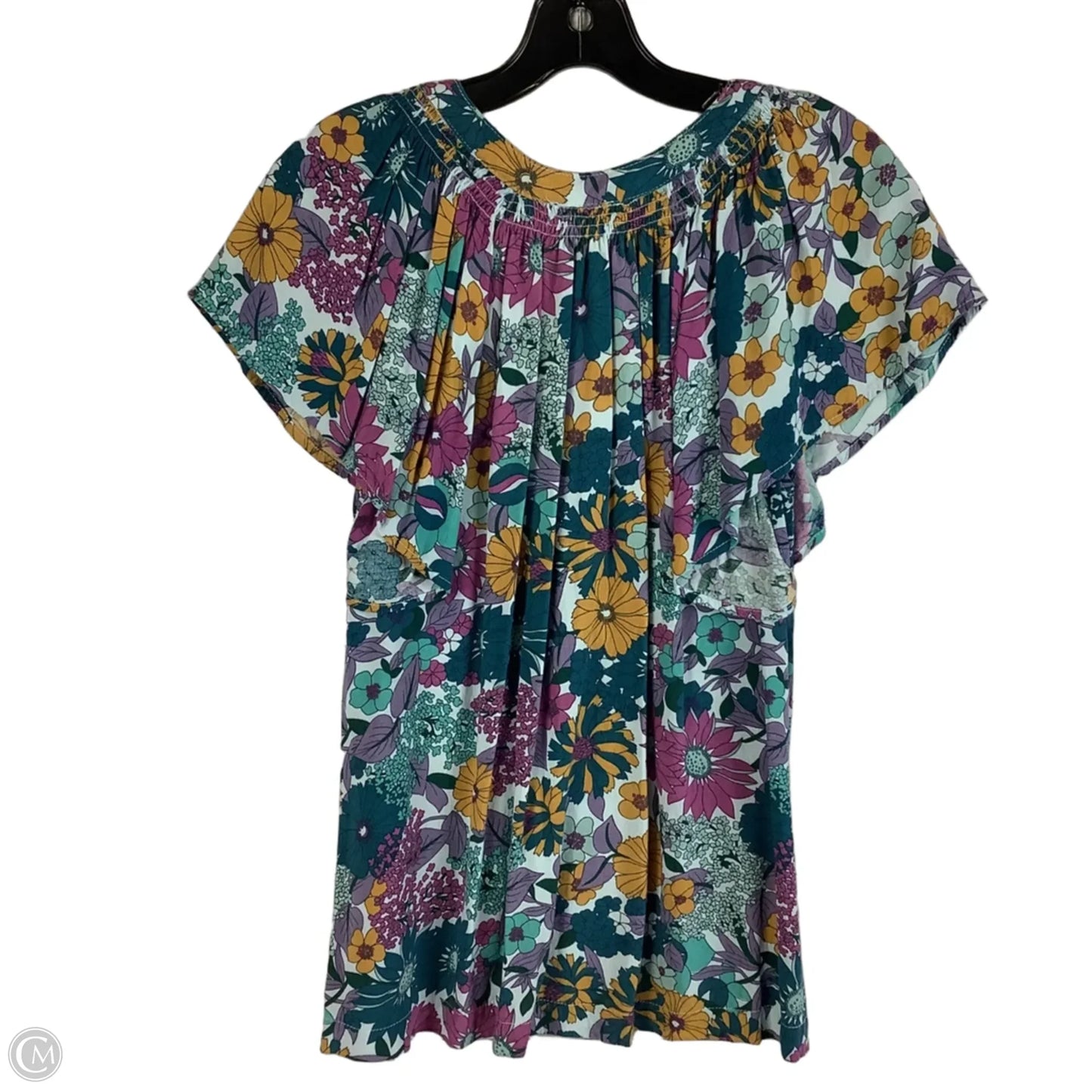 Top Short Sleeve By Umgee In Floral Print, Size: S
