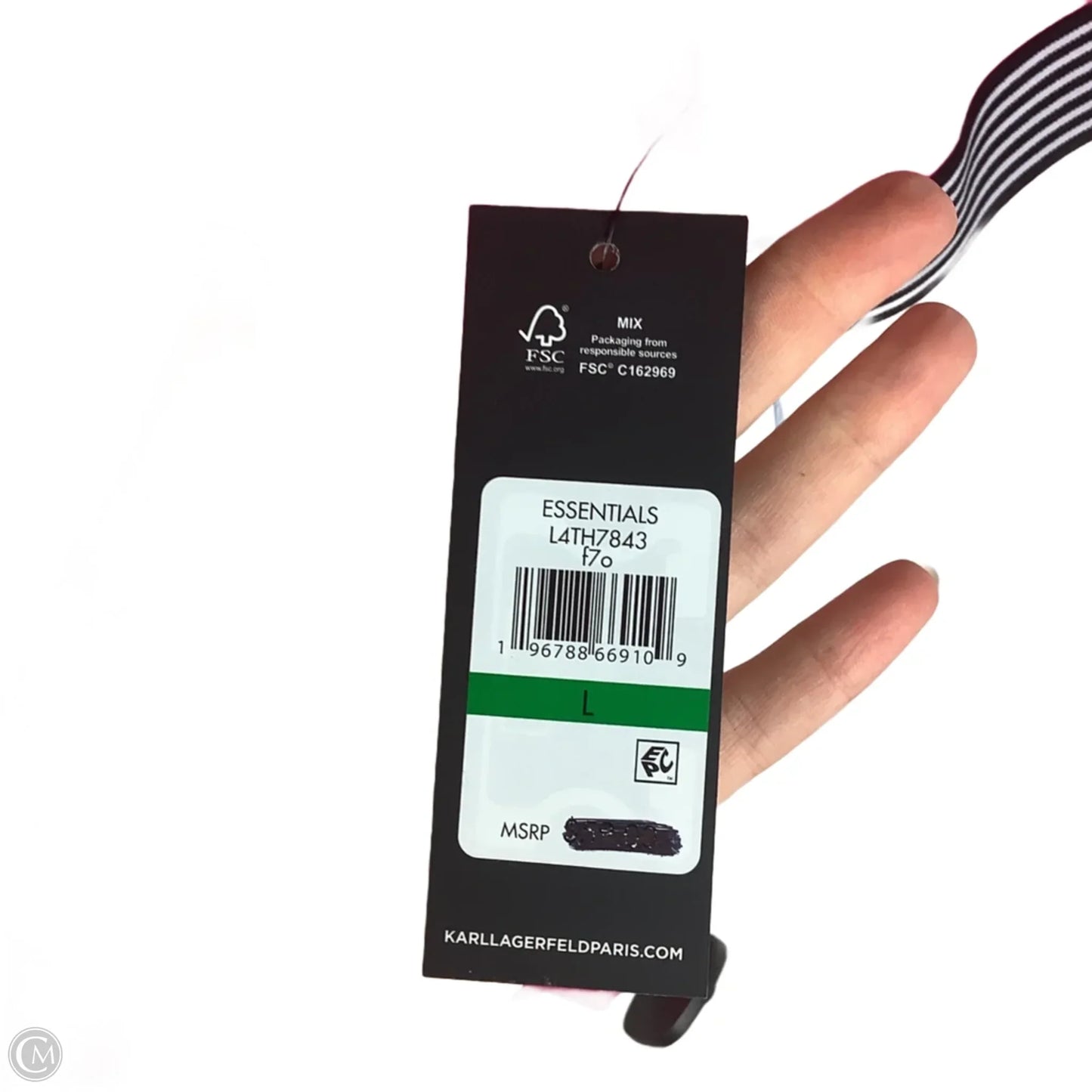 Top Short Sleeve Designer By Karl Lagerfeld In Pink, Size: L