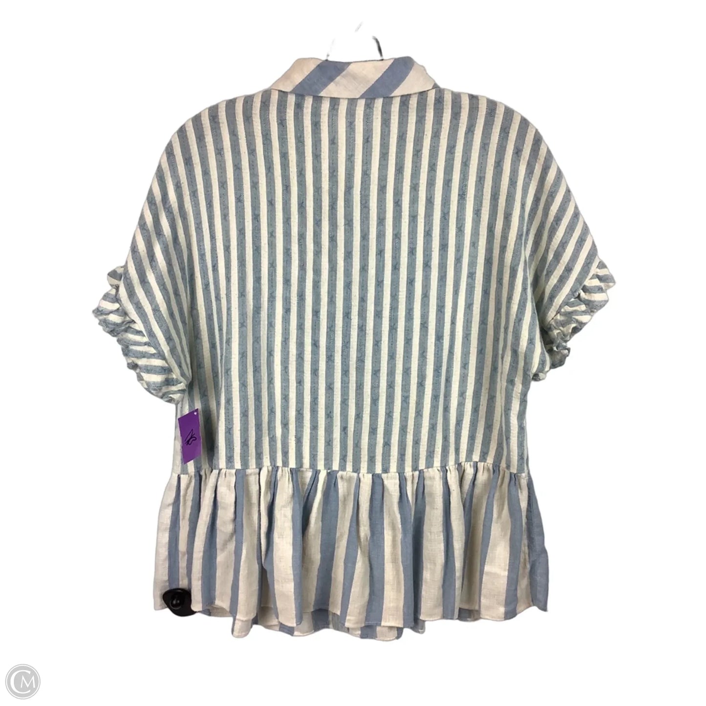 Top Short Sleeve By Hem & Thread In Striped Pattern, Size: L