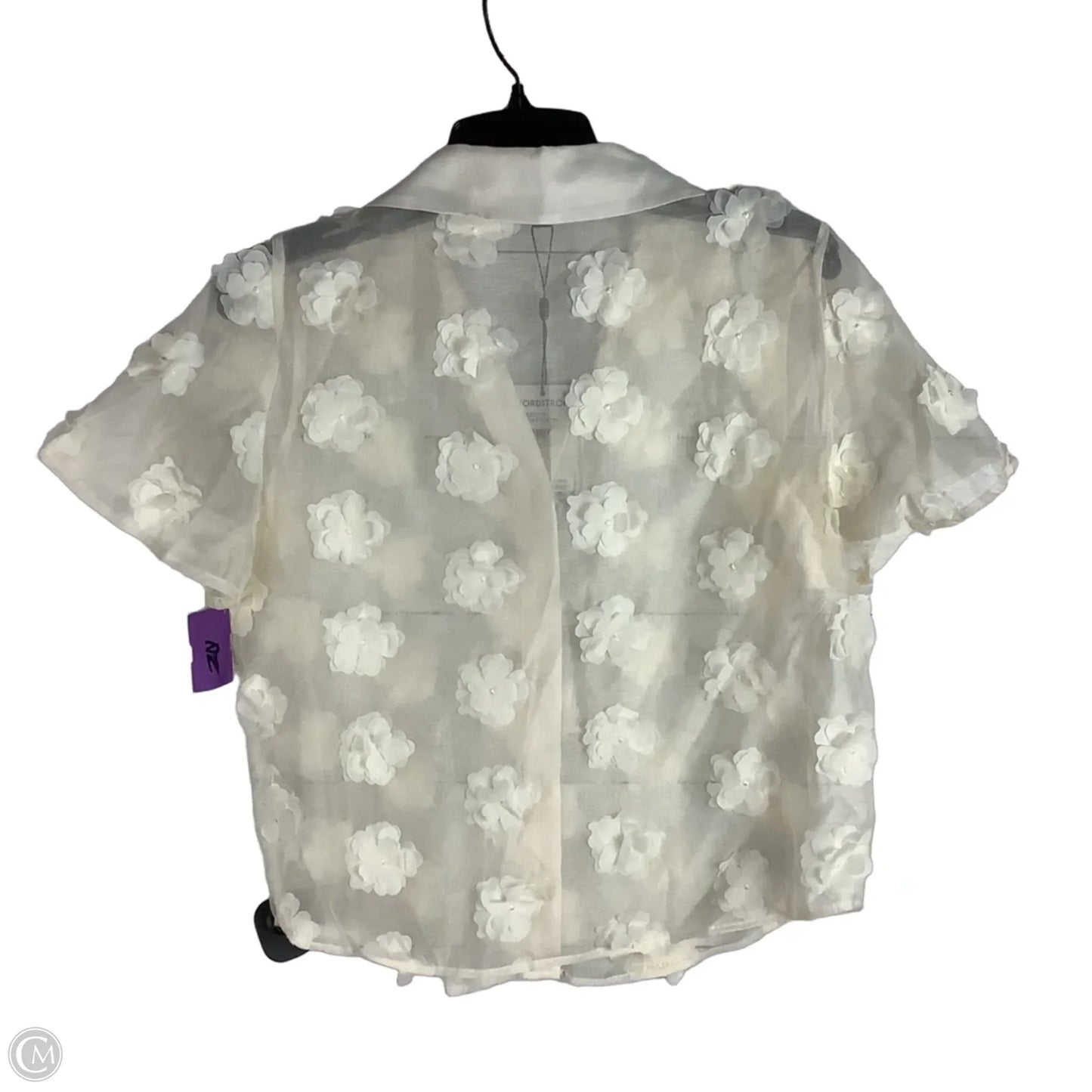 Top Short Sleeve By Adrianna Papell In Cream, Size: S