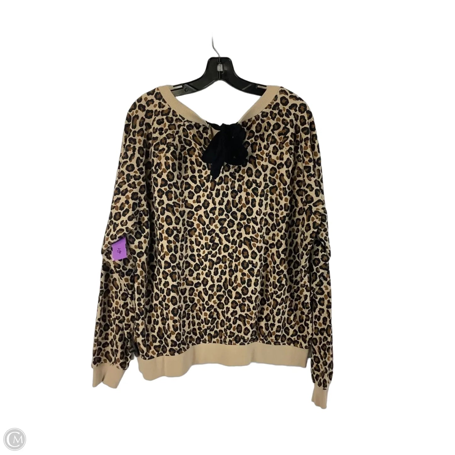 Sweatshirt Crewneck By Crown And Ivy In Leopard Print, Size: Xxl