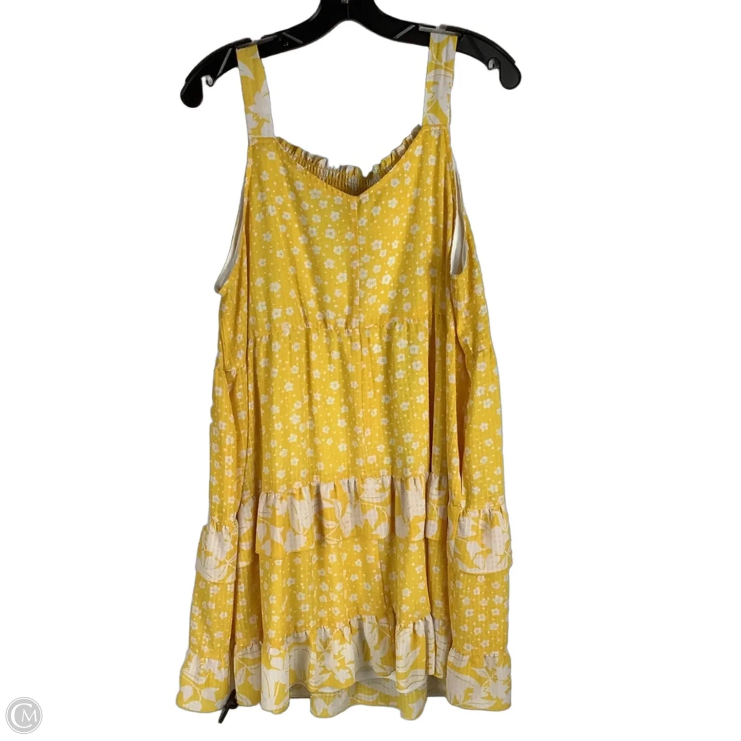 Dress Casual Short By Cato In White & Yellow, Size: Xl