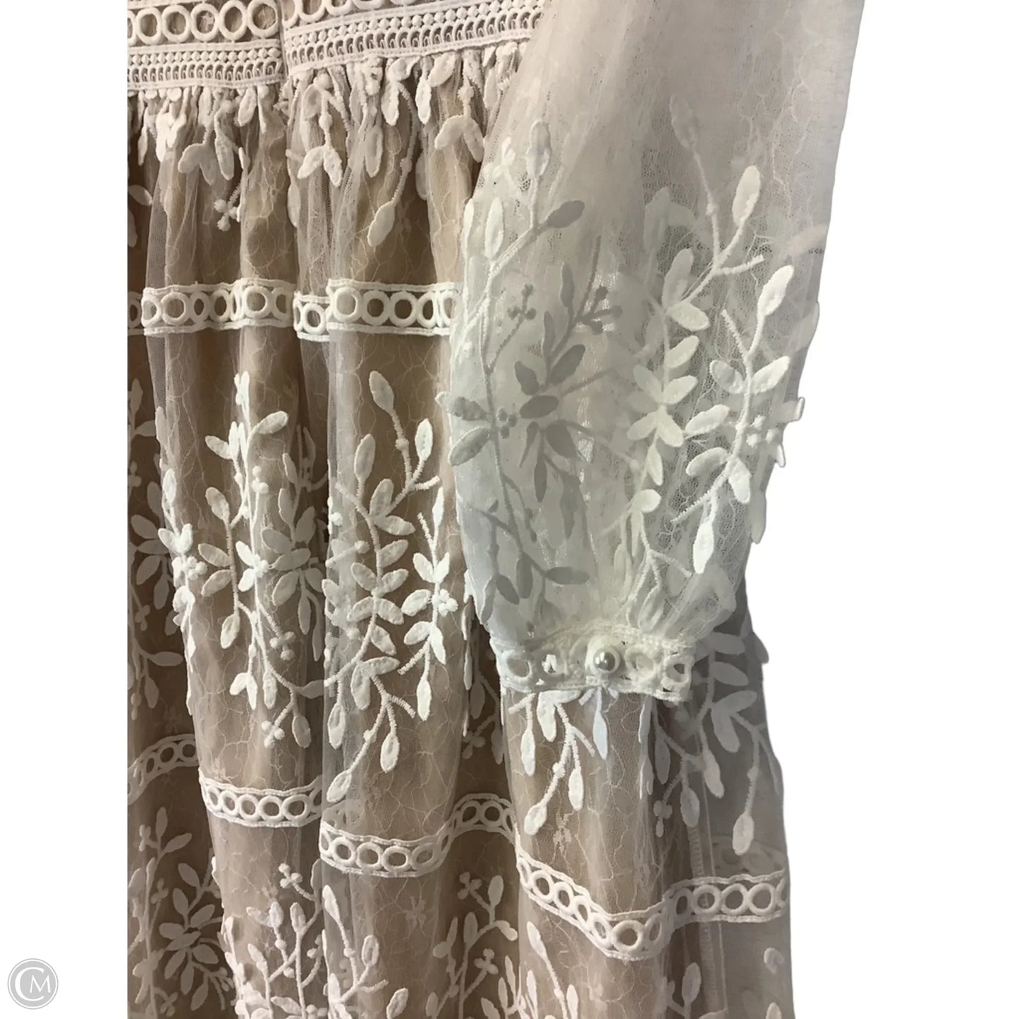 Dress Party Midi By Cmb In Cream & White, Size: Xxs
