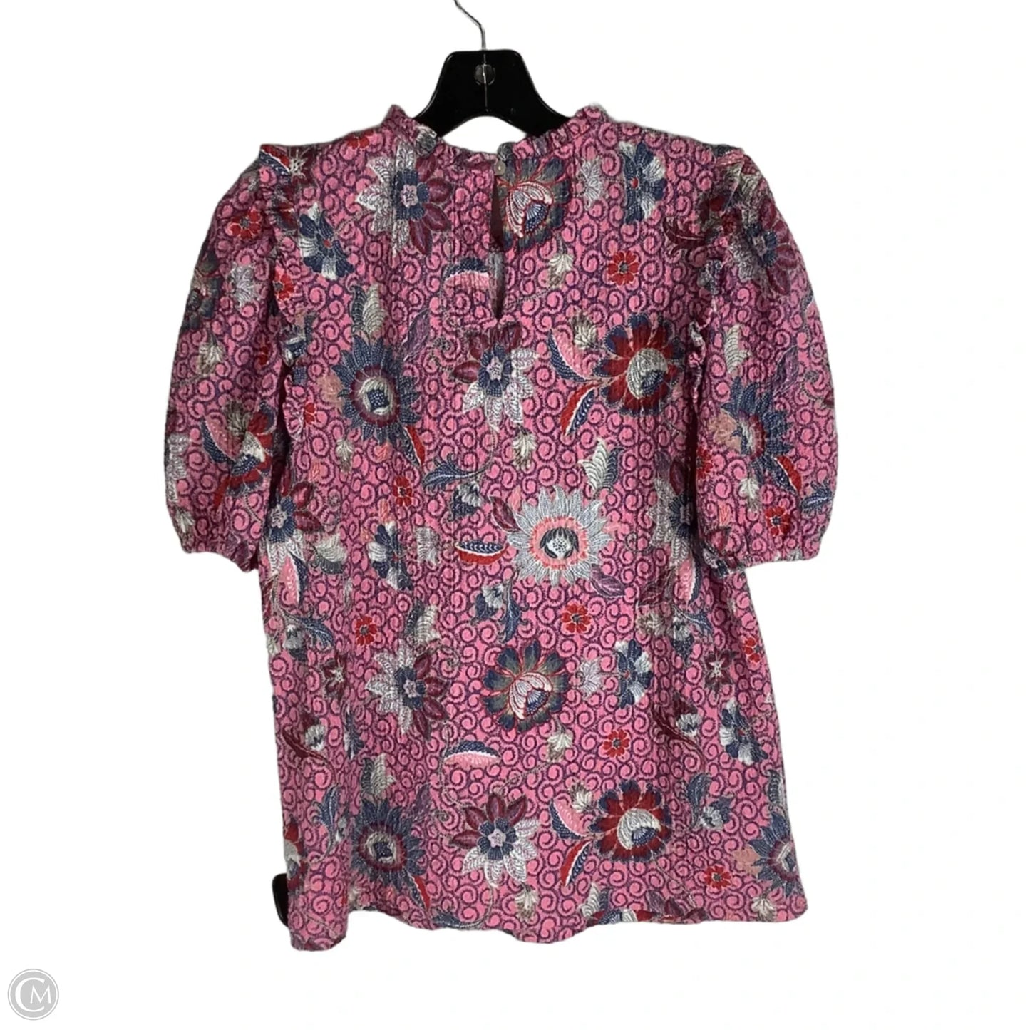 Top Short Sleeve By Loft In Blue & Pink, Size: M