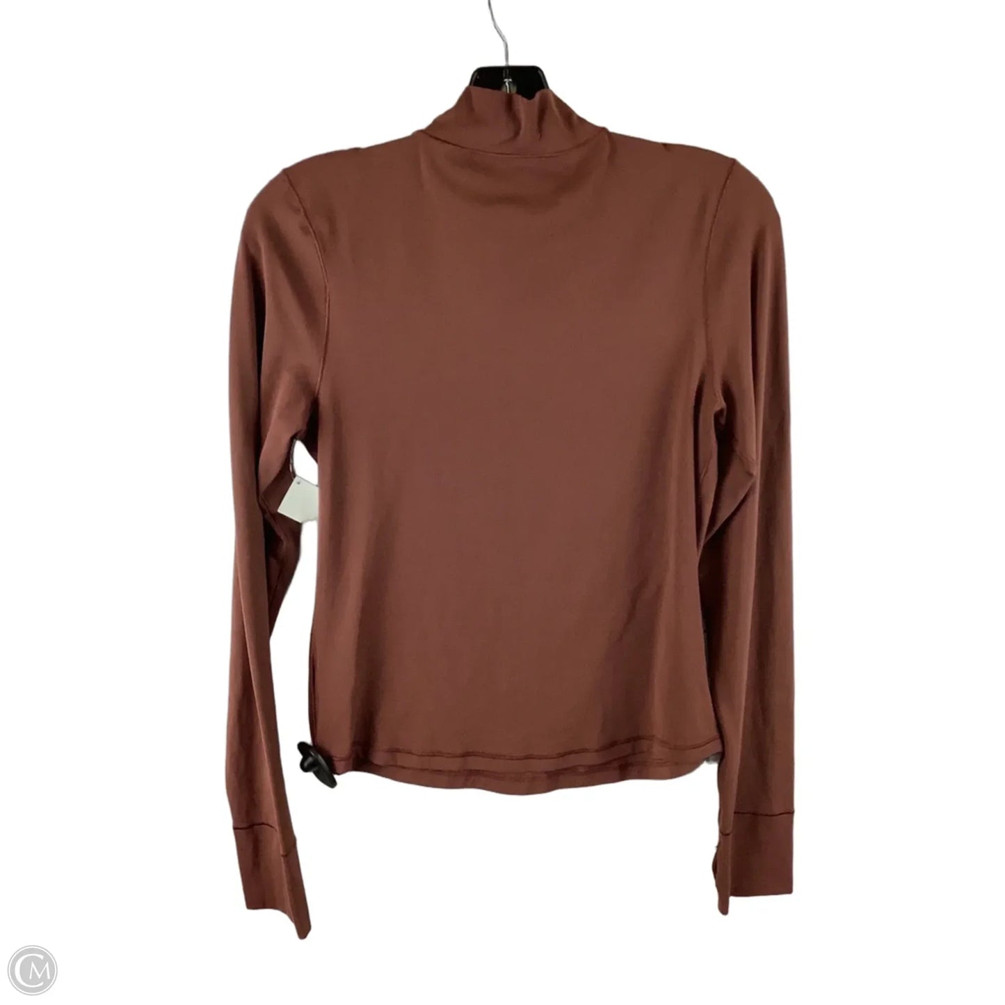 Athletic Top Long Sleeve Collar By Offline In Brown, Size: M