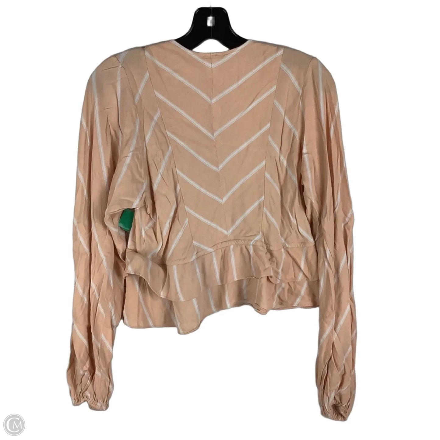 Top Long Sleeve By Free People In Orange & White, Size: S