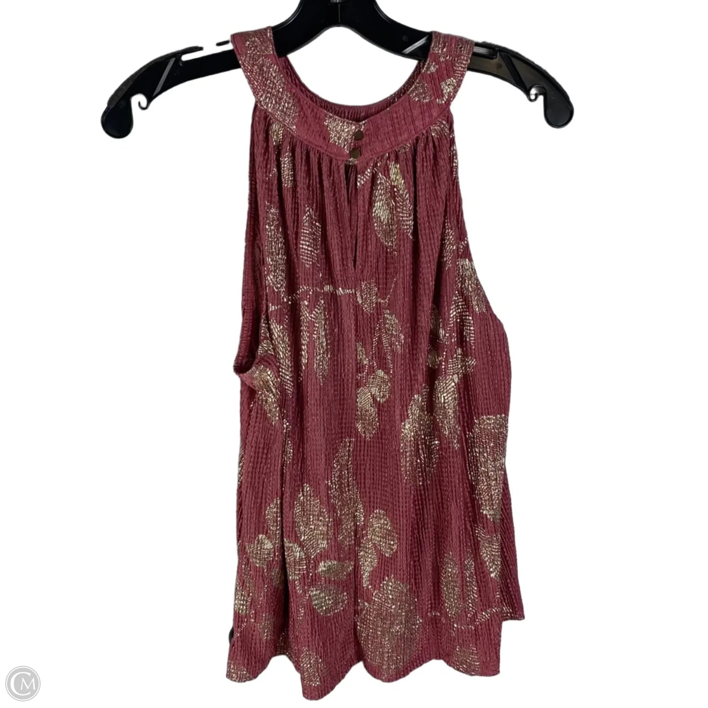 Top Sleeveless By Anthropologie In Gold & Pink, Size: M