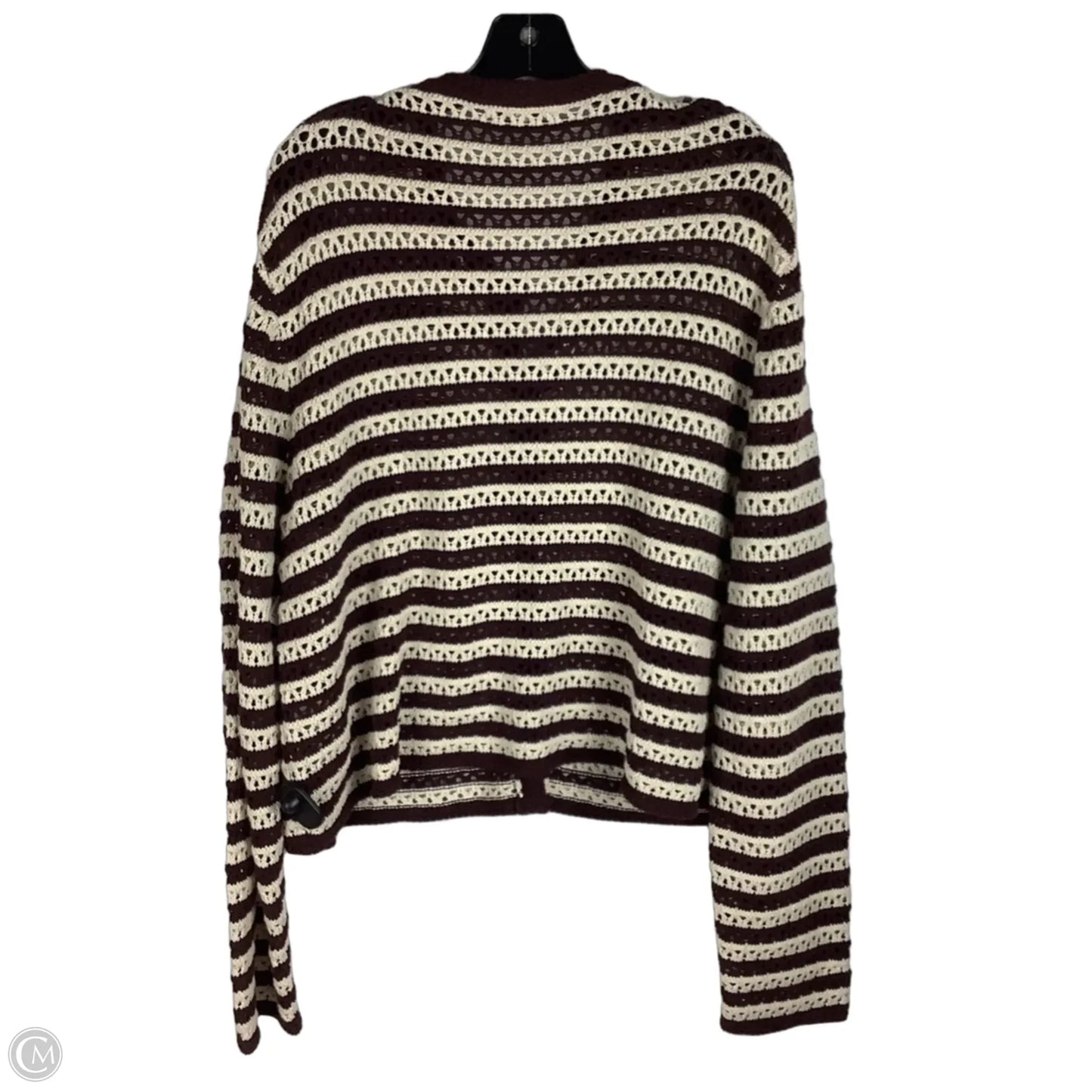 Sweater Cardigan By Madewell In Brown & Cream, Size: Xl