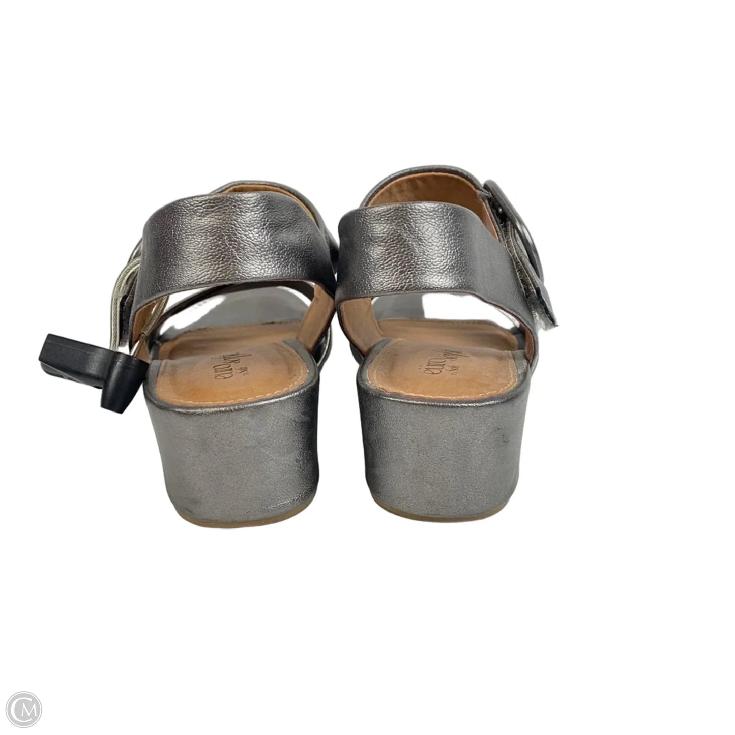Shoes Heels Wedge By Clothes Mentor In Silver, Size: 8.5