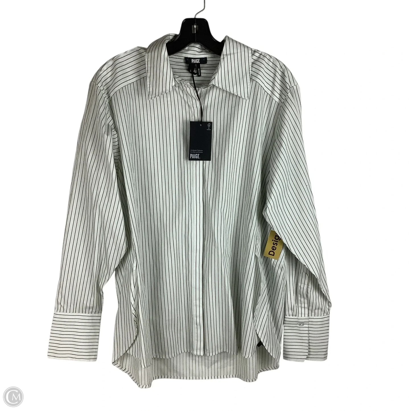 Top Long Sleeve By Paige In Striped Pattern, Size: L