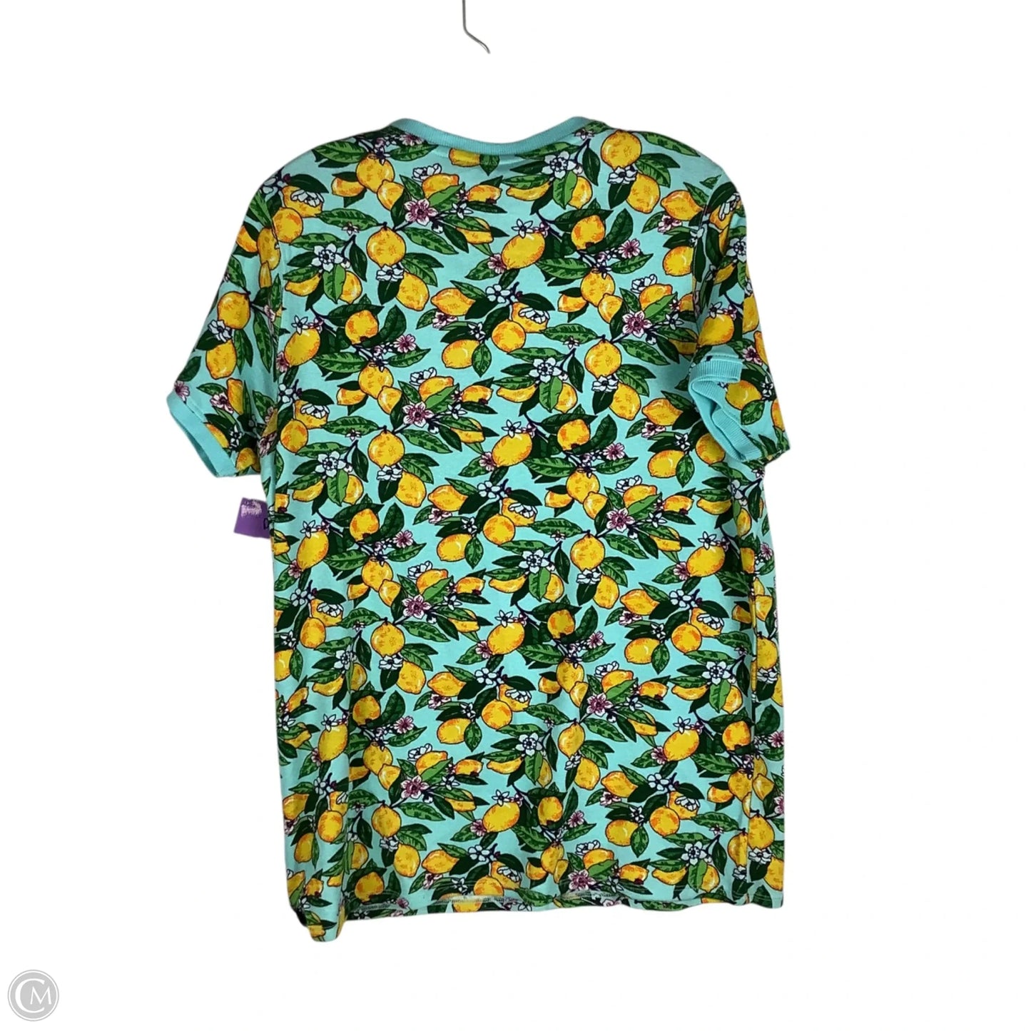 Top Short Sleeve By Vera Bradley In Blue & Yellow, Size: Xl