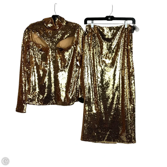 Skirt Suit 2pc By Bcbgmaxazria In Gold, Size: S