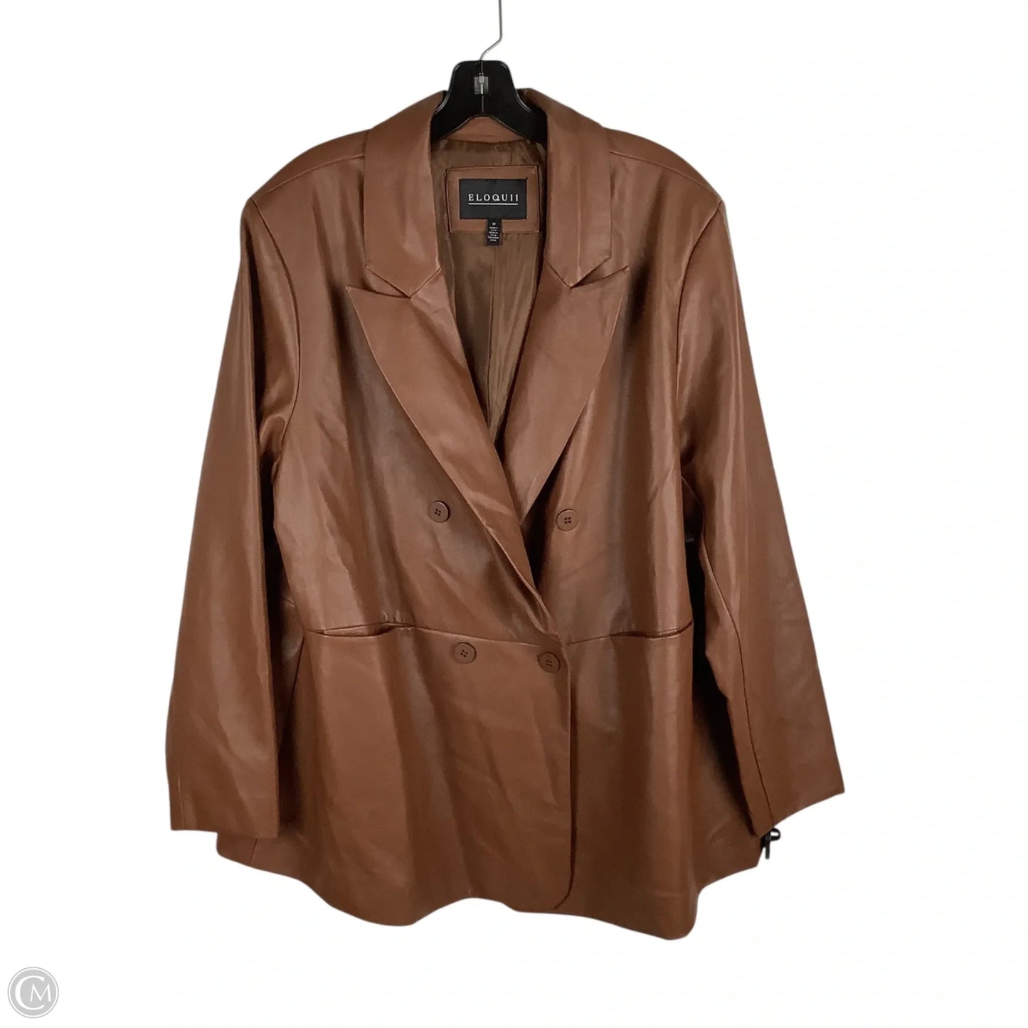 Jacket Moto By Eloquii In Brown, Size: 18