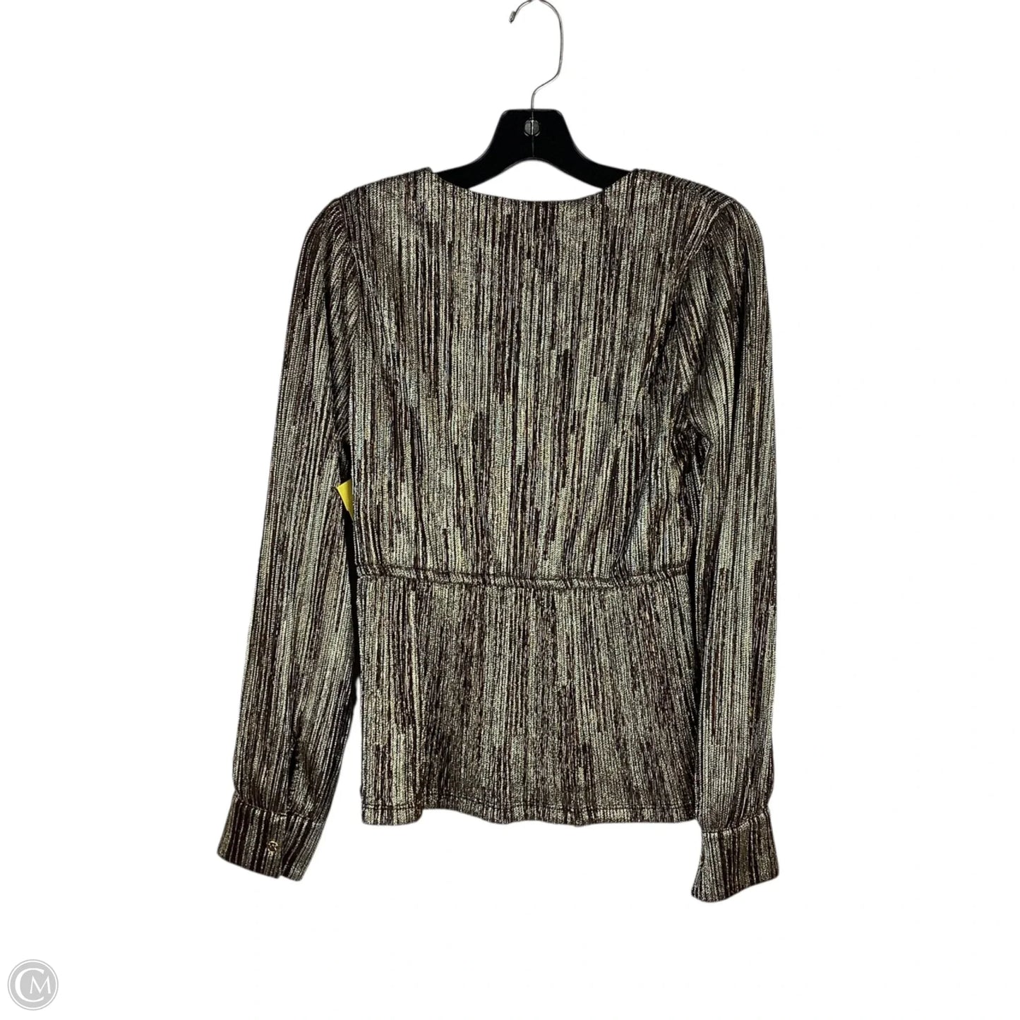 Top Long Sleeve By Michael By Michael Kors In Black & Gold, Size: M