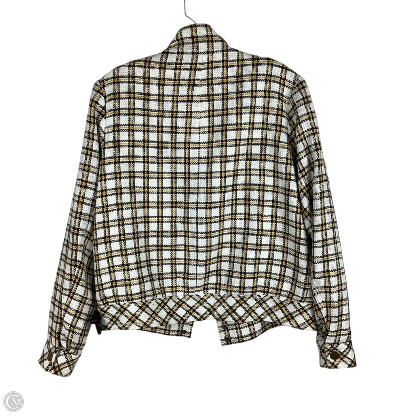 Jacket Designer By Karl Lagerfeld In Plaid Pattern, Size: S