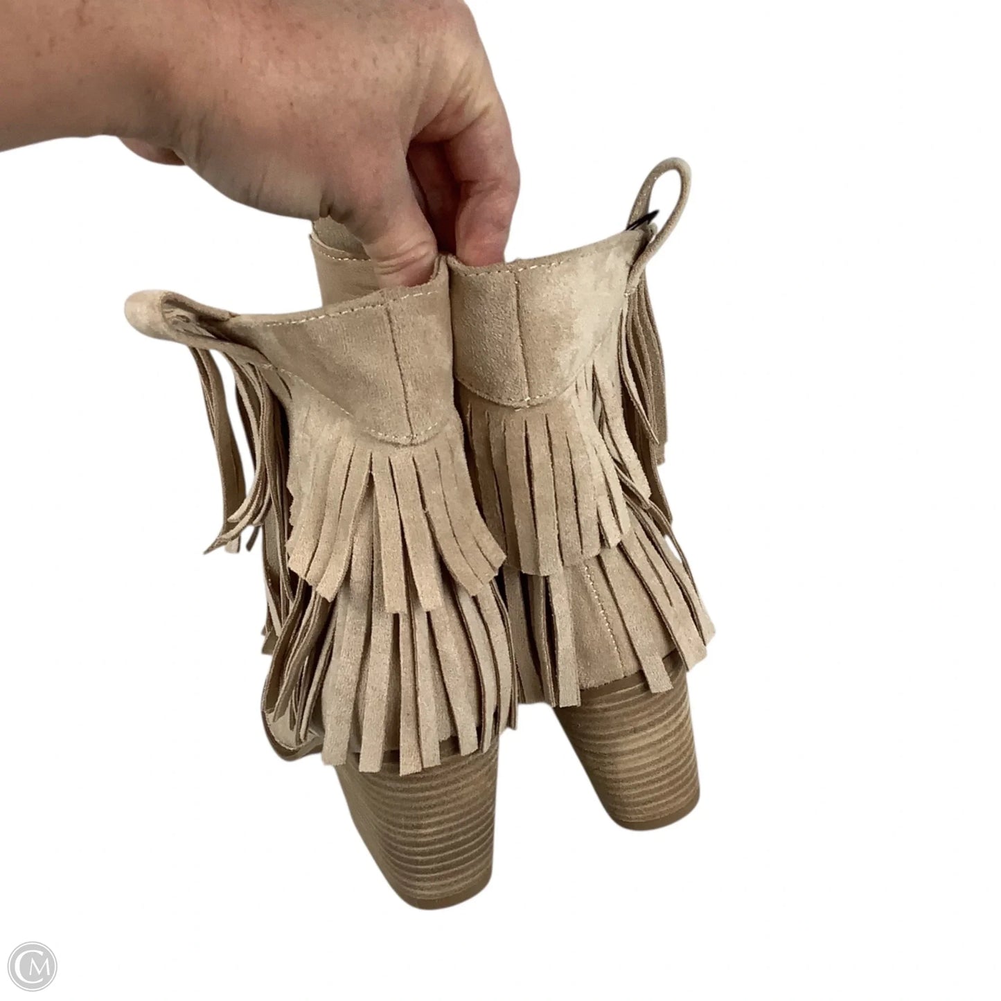 Boots Ankle Heels By Coconuts In Tan, Size: 7