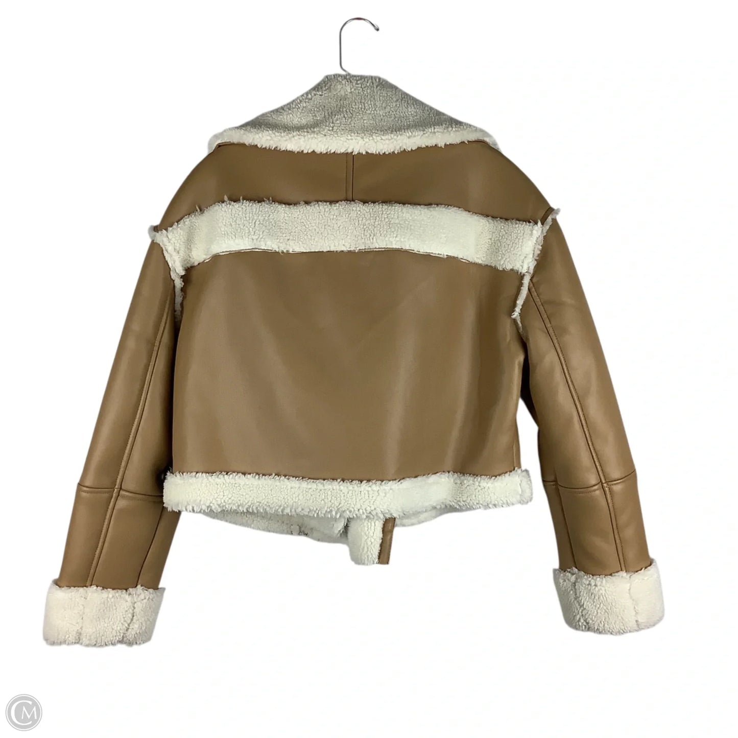 Jacket Faux Fur & Sherpa By Clothes Mentor In Tan, Size: S