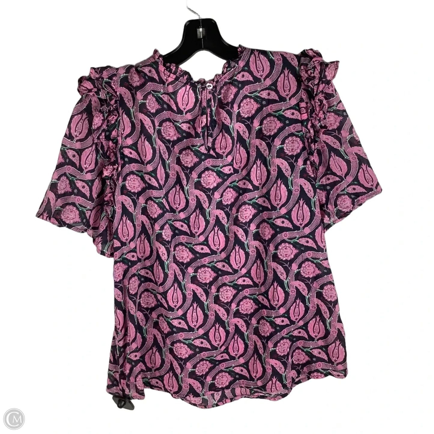 Top Short Sleeve By Cmb In Blue & Pink, Size: M