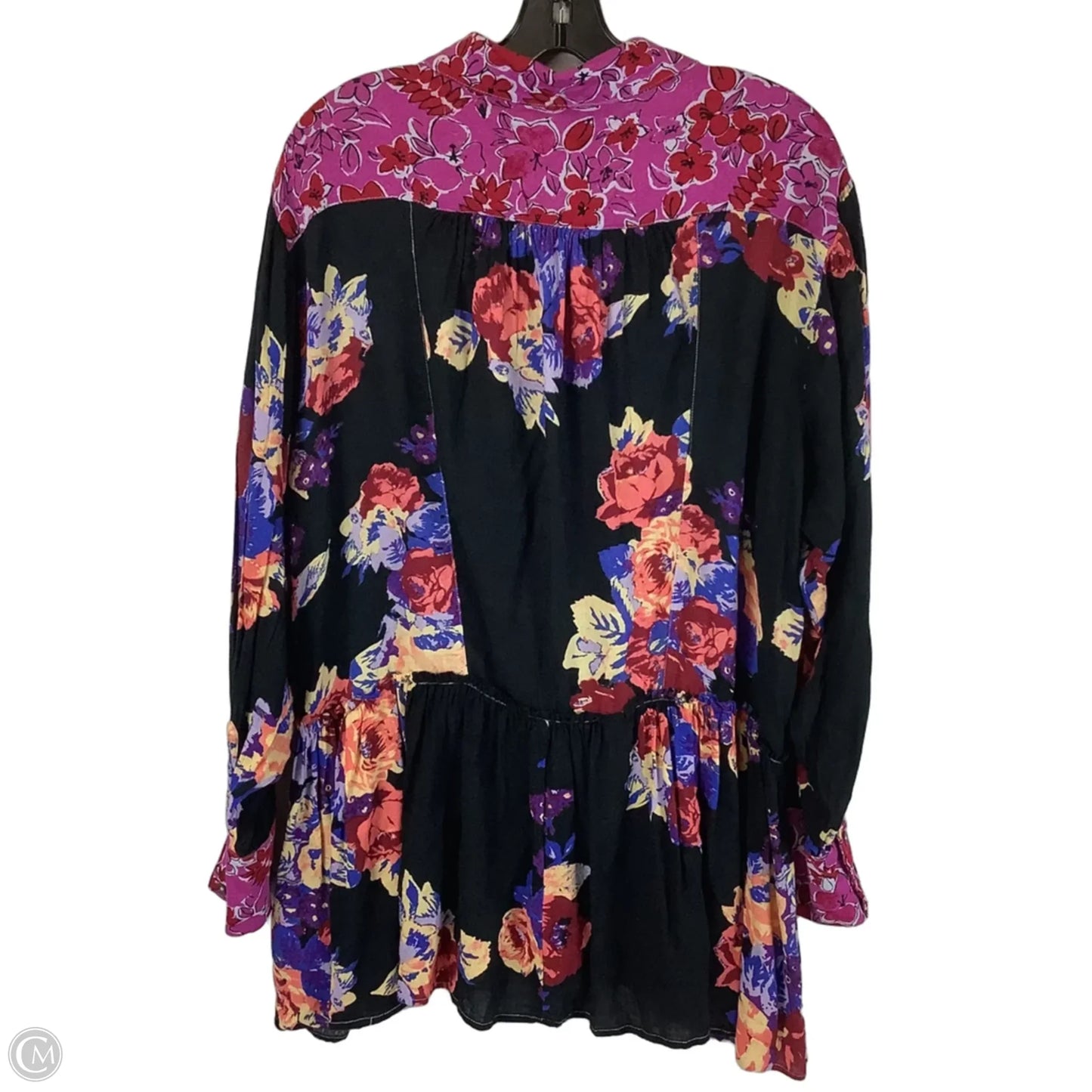 Tunic Long Sleeve By Free People In Black & Purple, Size: S