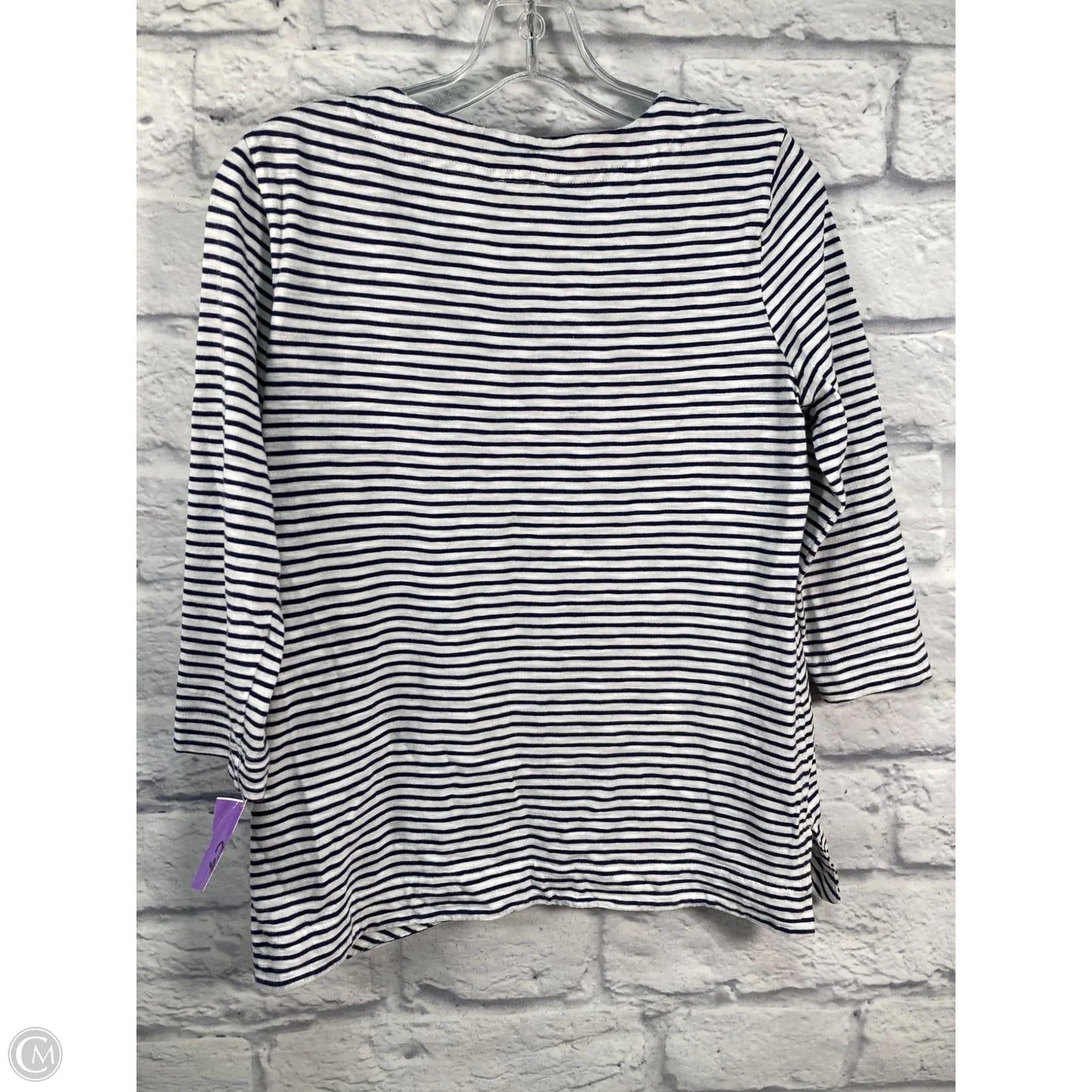 Top Long Sleeve By Chicos In Blue & White, Size: S