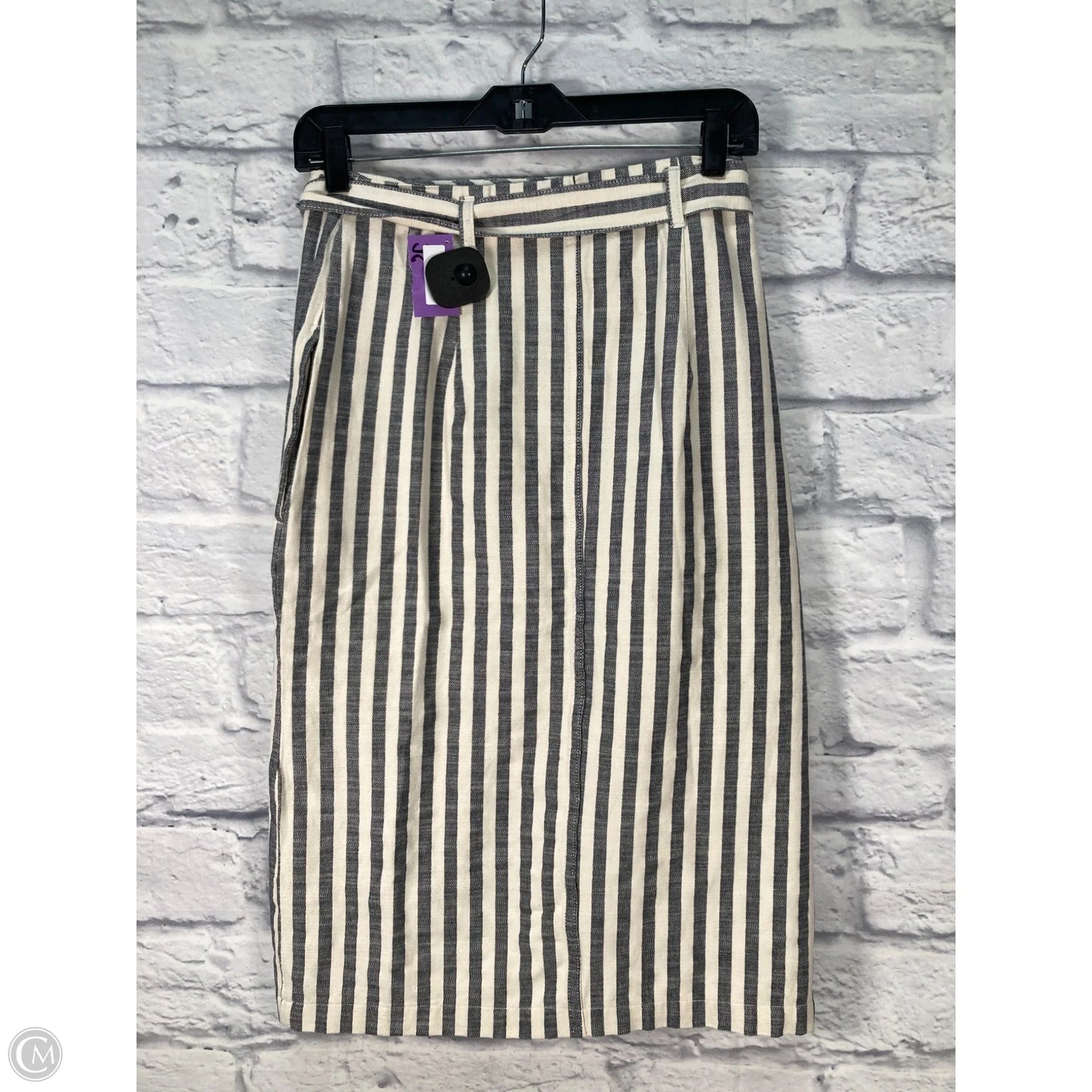 Skirt Midi By Anthropologie In Blue & Cream, Size: 6