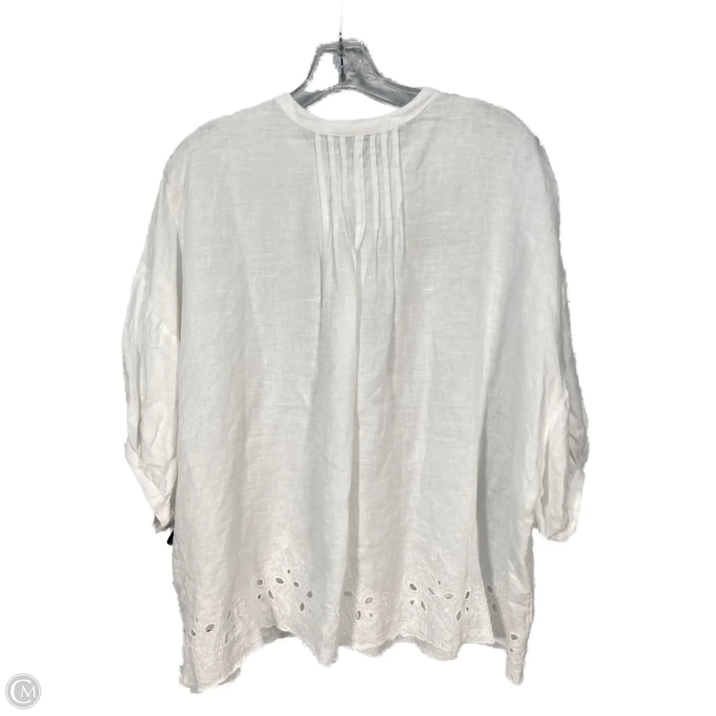 Top Short Sleeve By Chicos In White, Size: Xl