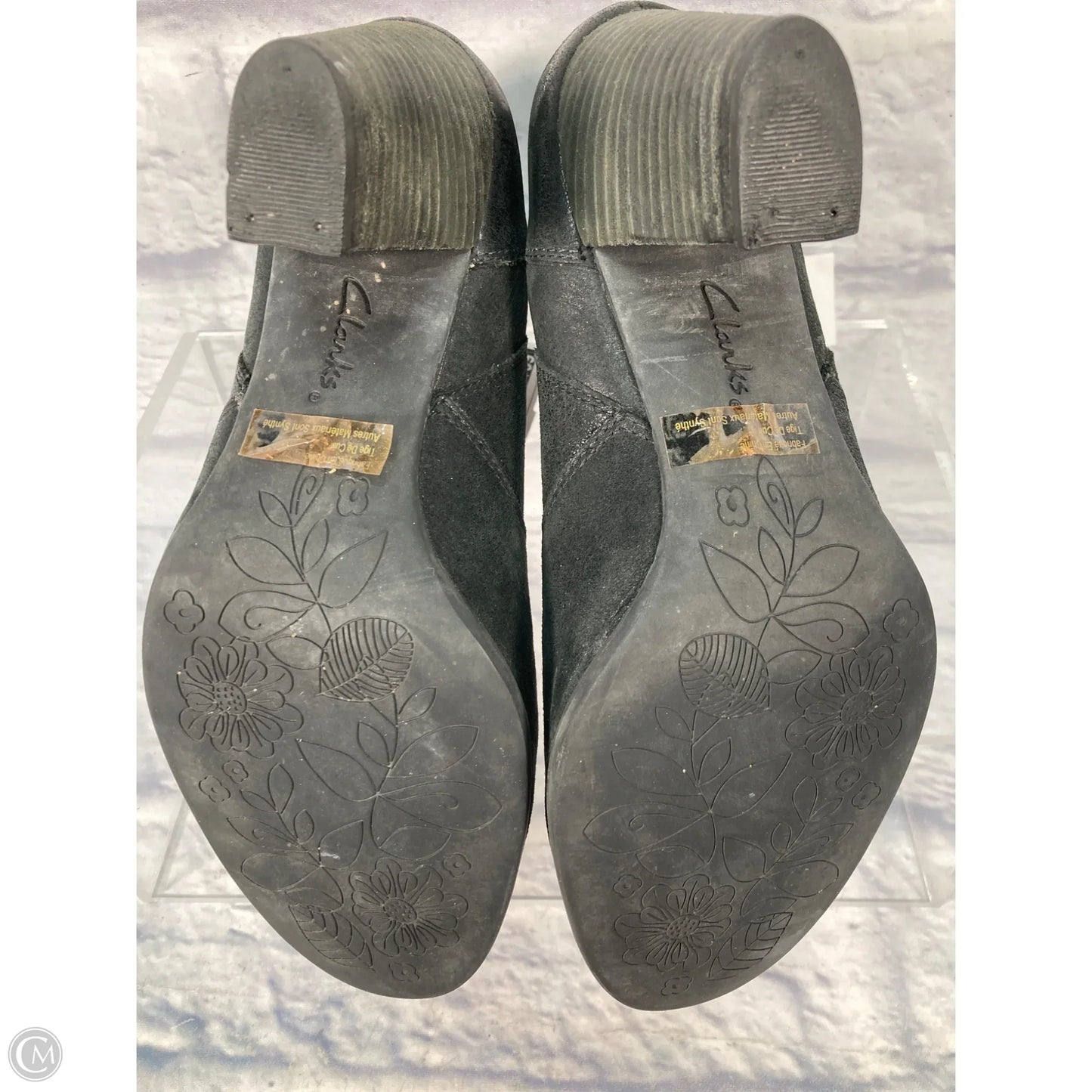 Boots Ankle Heels By Clarks In Black, Size: 9.5