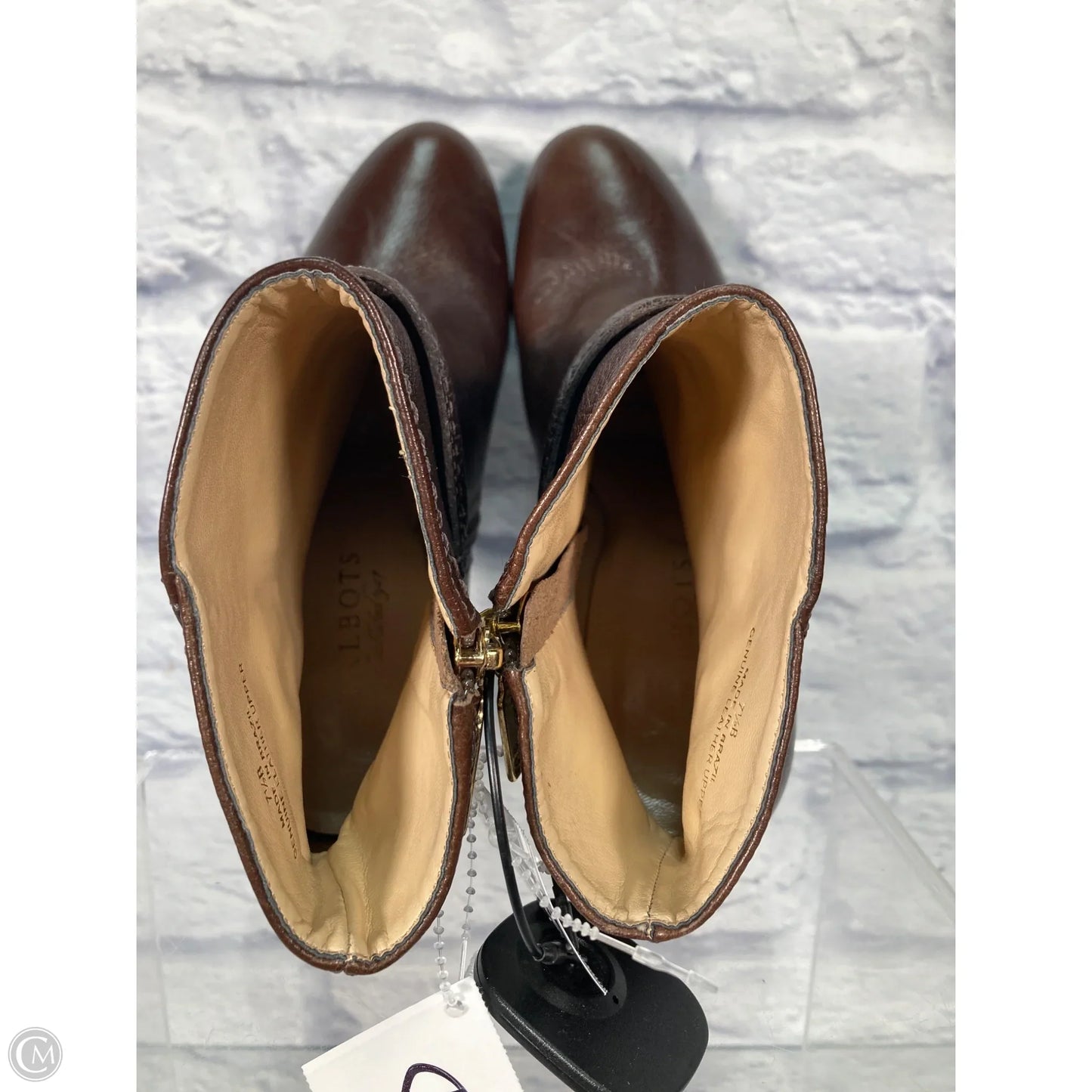 Boots Ankle Heels By Talbots In Brown, Size: 7.5