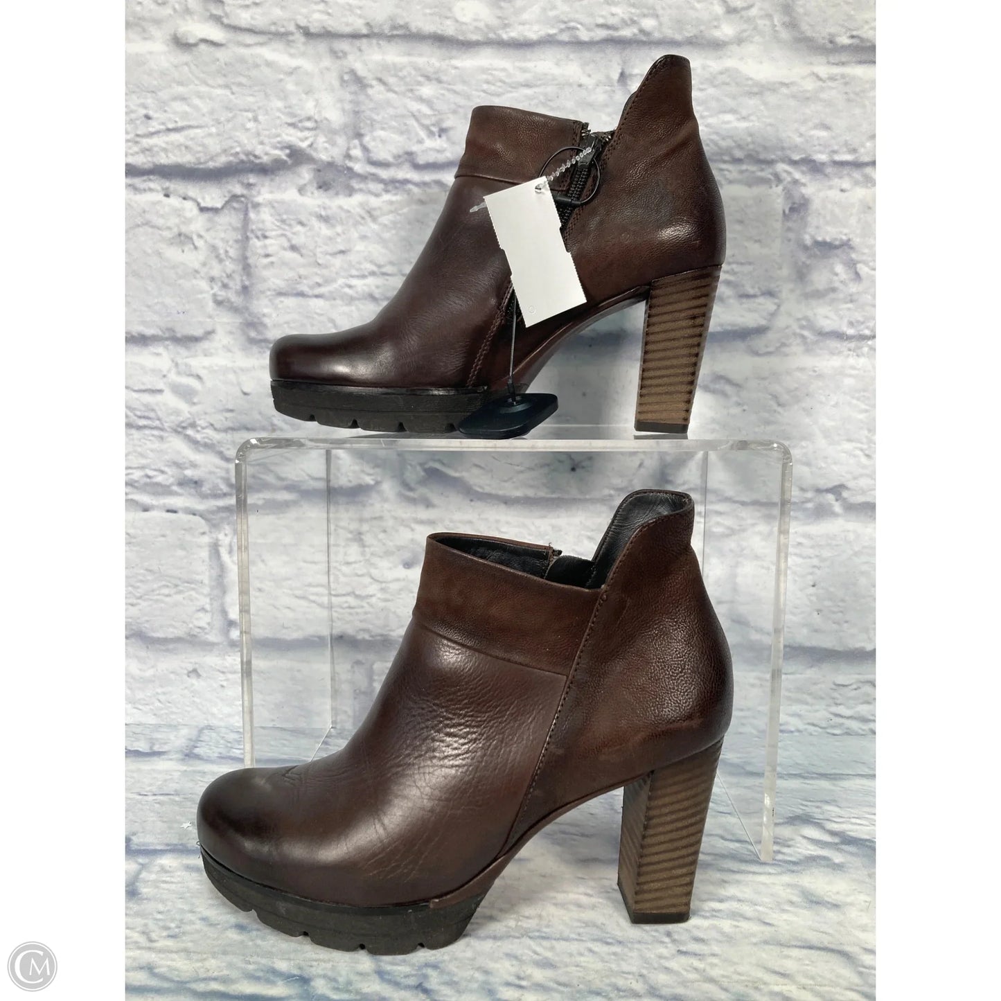 Boots Ankle Heels By Paul Green In Brown, Size: 6.5
