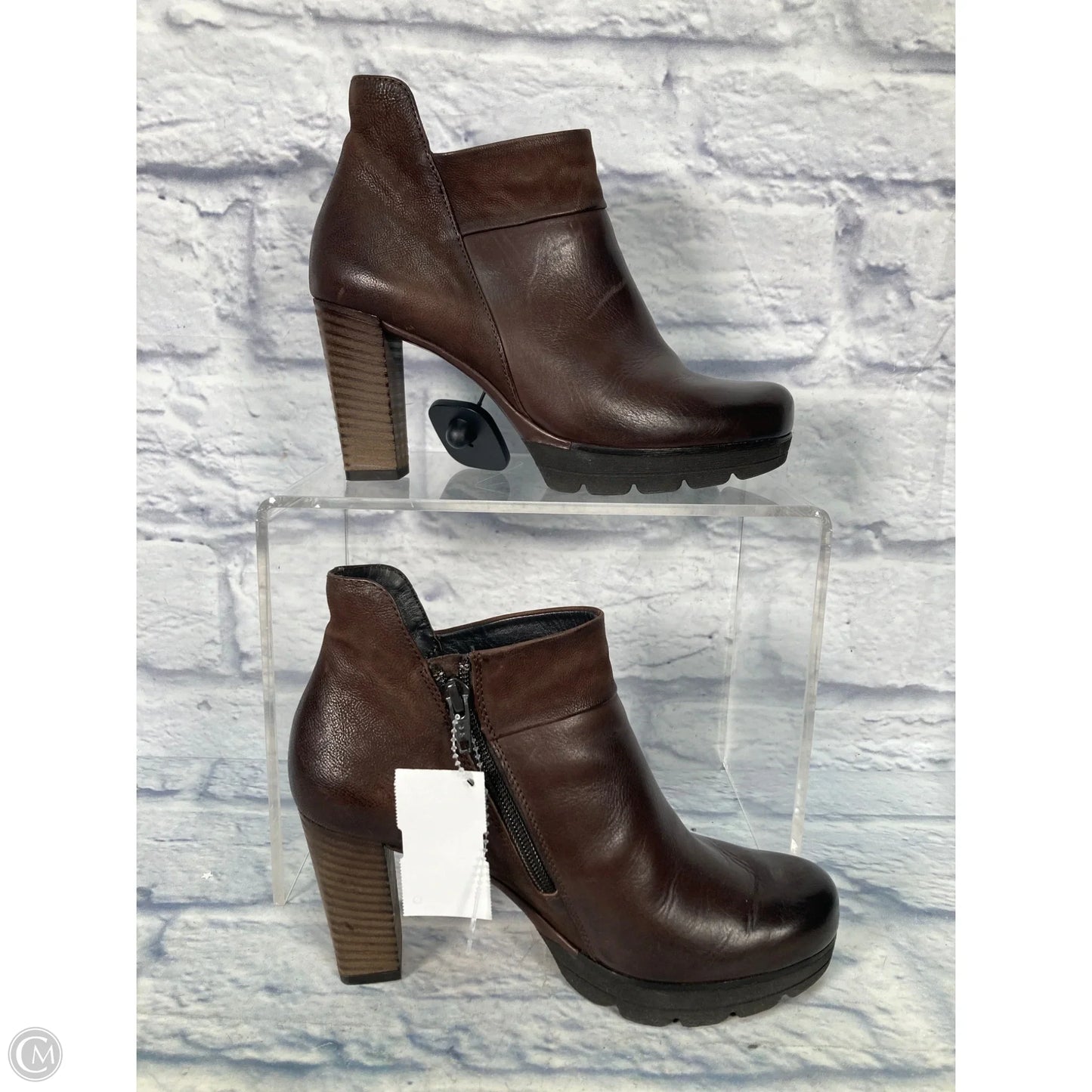 Boots Ankle Heels By Paul Green In Brown, Size: 6.5