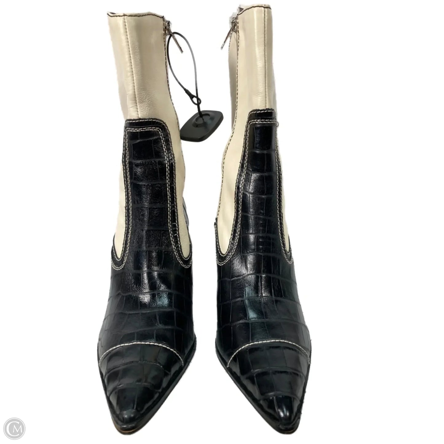 Boots Western By Vince Camuto In Black & Cream, Size: 10