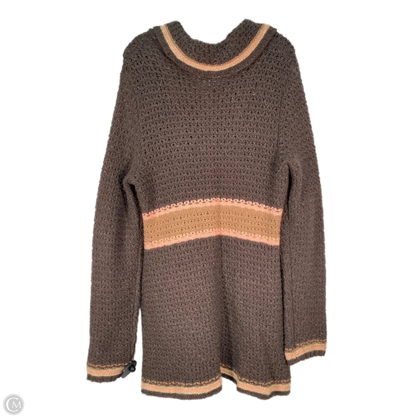 Sweater Cardigan By Sparrow In Brown & Pink, Size: L