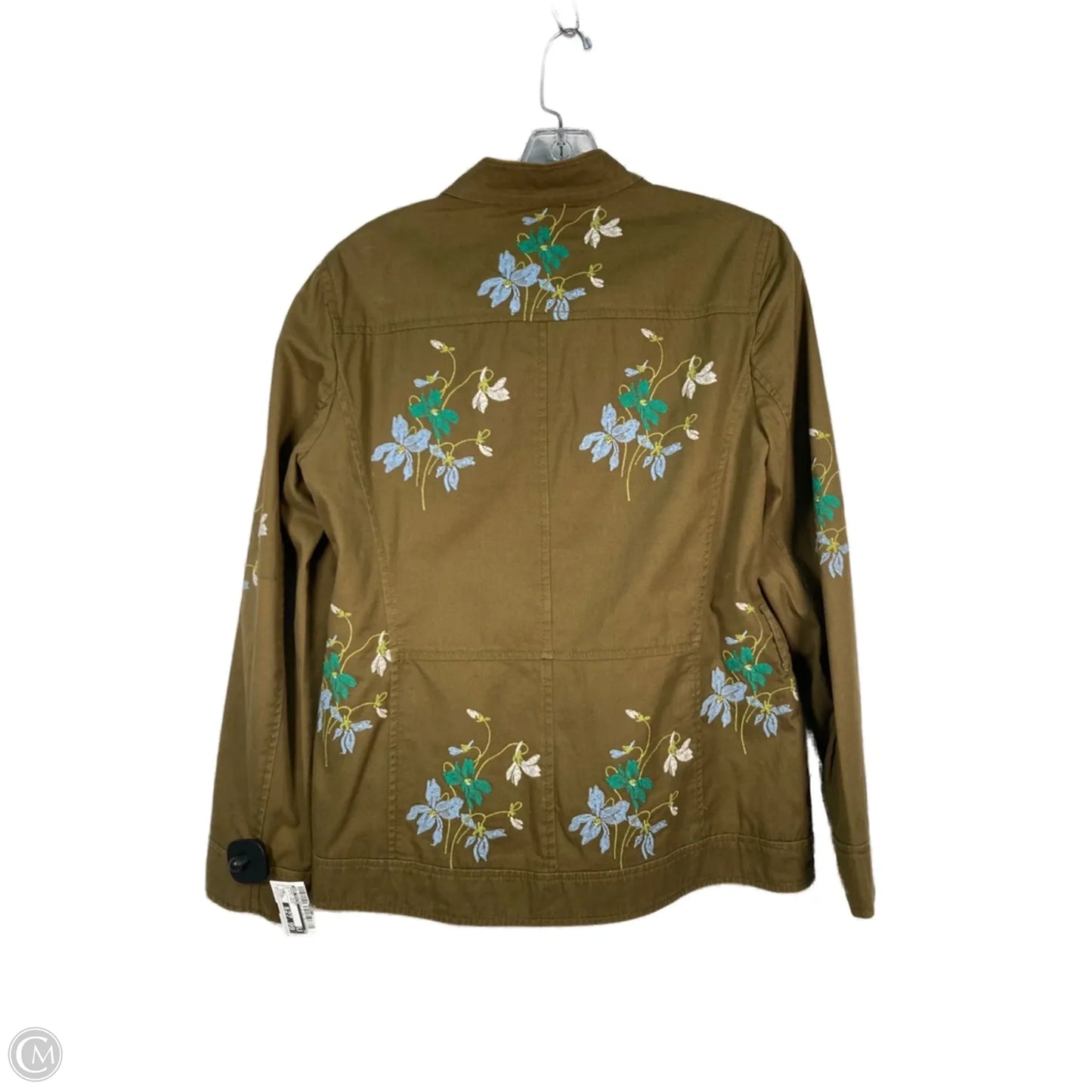 Jacket Shirt By Ann Taylor In Blue & Green, Size: M