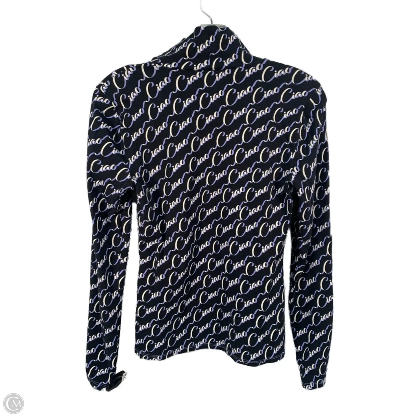 Top Long Sleeve By Maeve In Blue & White, Size: S