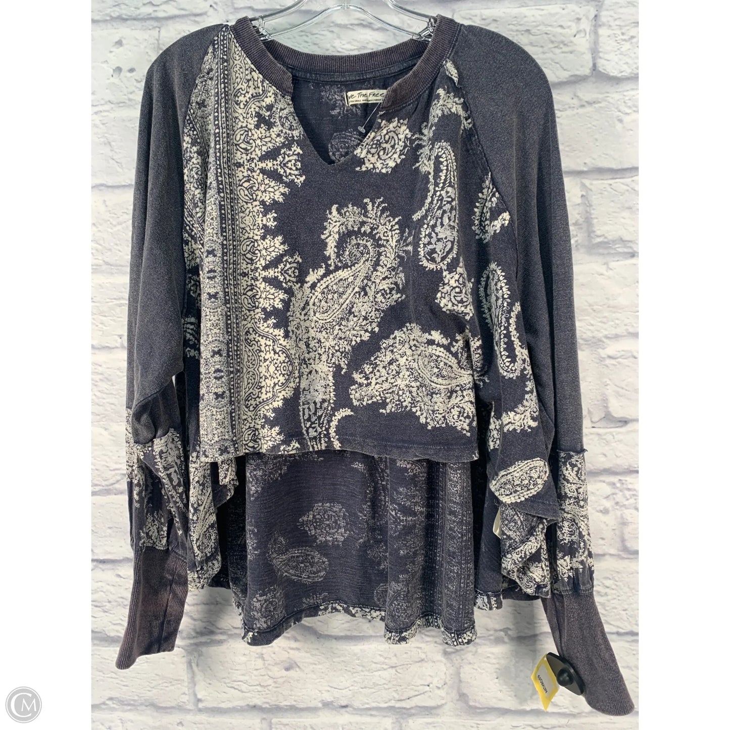 Top Long Sleeve By We The Free In Blue & Cream, Size: Xs