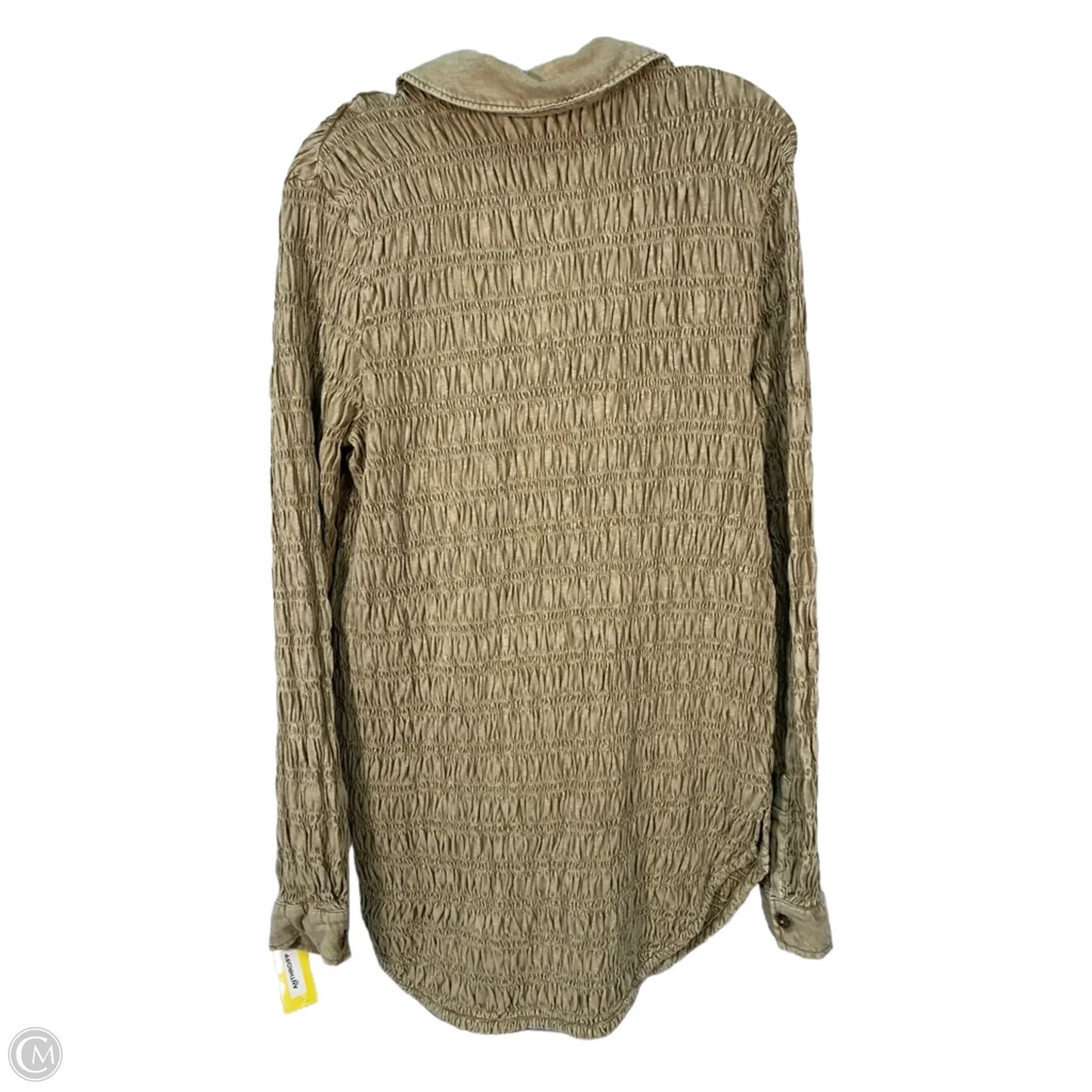 Top Long Sleeve By Pilcro In Tan, Size: S