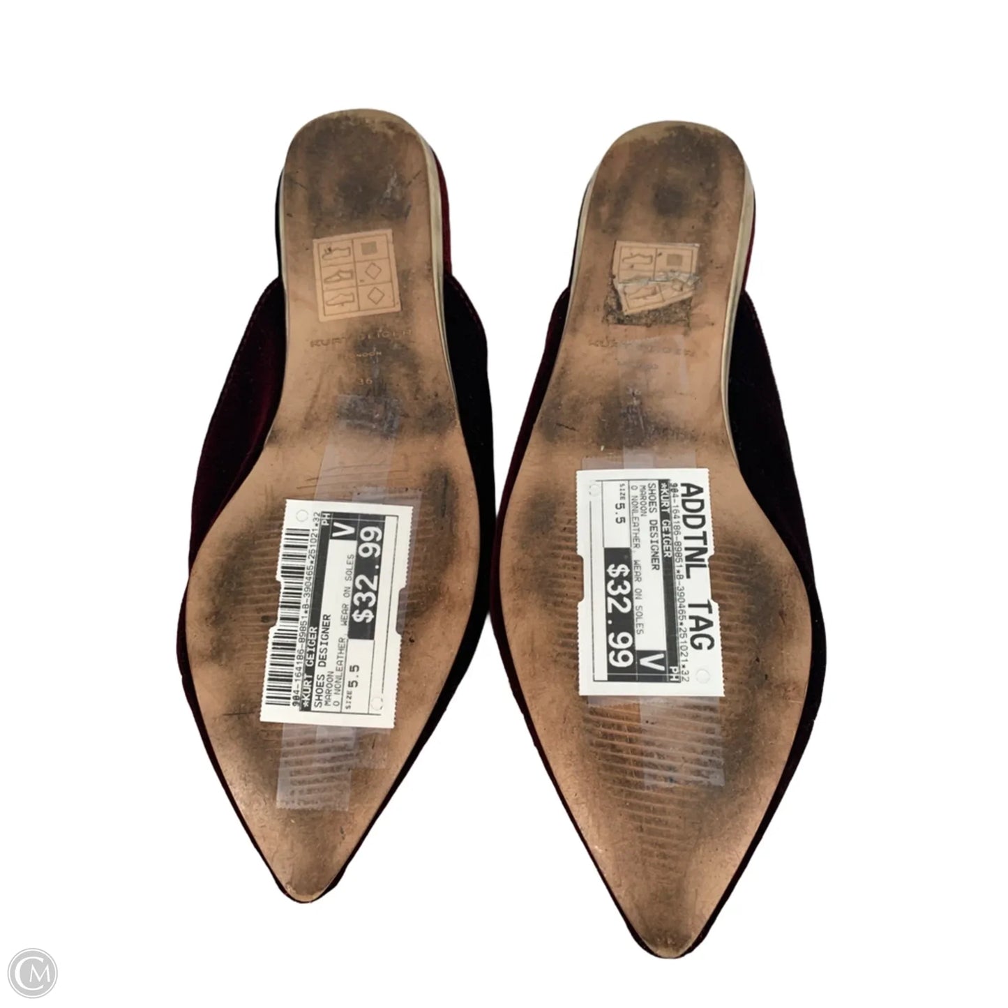 Shoes Designer By Kurt Geiger In Maroon, Size: 5.5