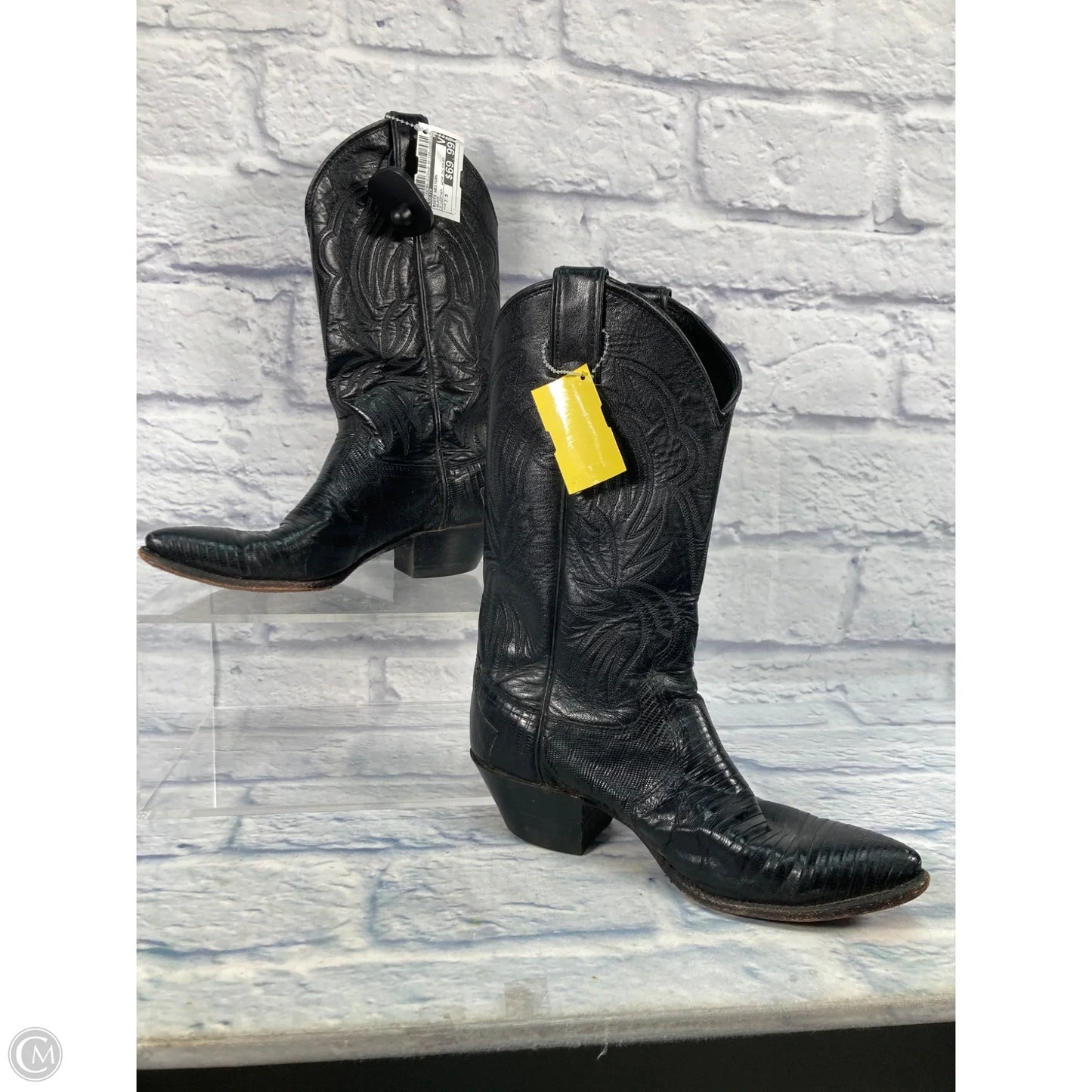Boots Western By Justin In Black, Size: 7.5