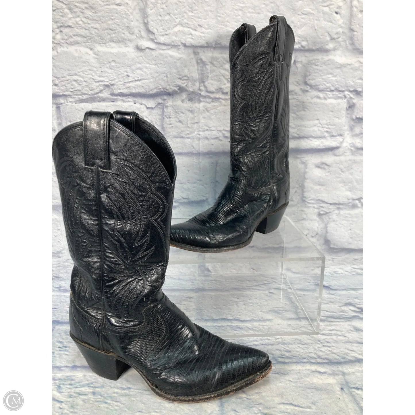 Boots Western By Justin In Black, Size: 7.5