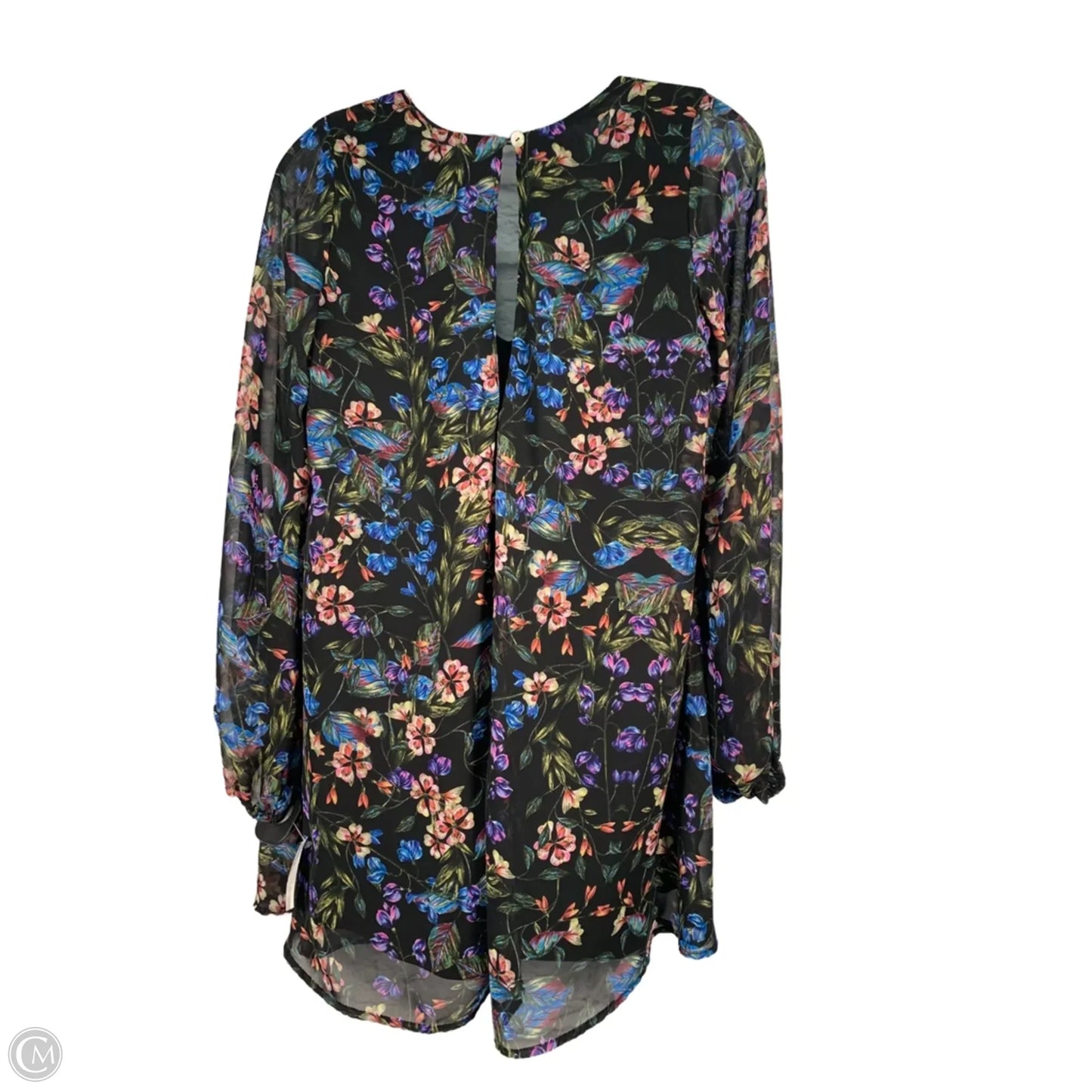 Blouse Long Sleeve By Show Me Your Mumu In Black & Blue, Size: Xs