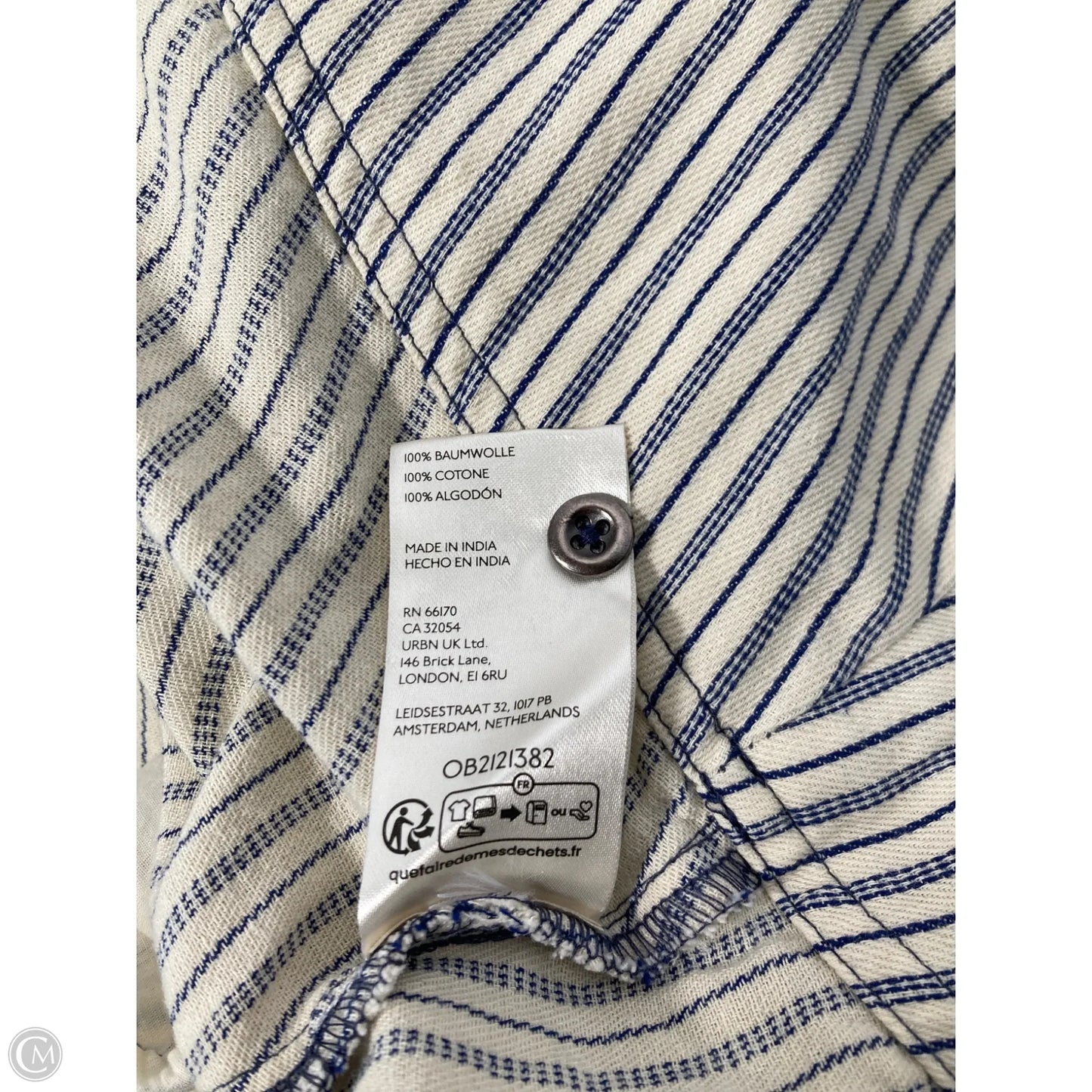 Tunic Short Sleeve By Pilcro In Blue & Cream, Size: Xxs