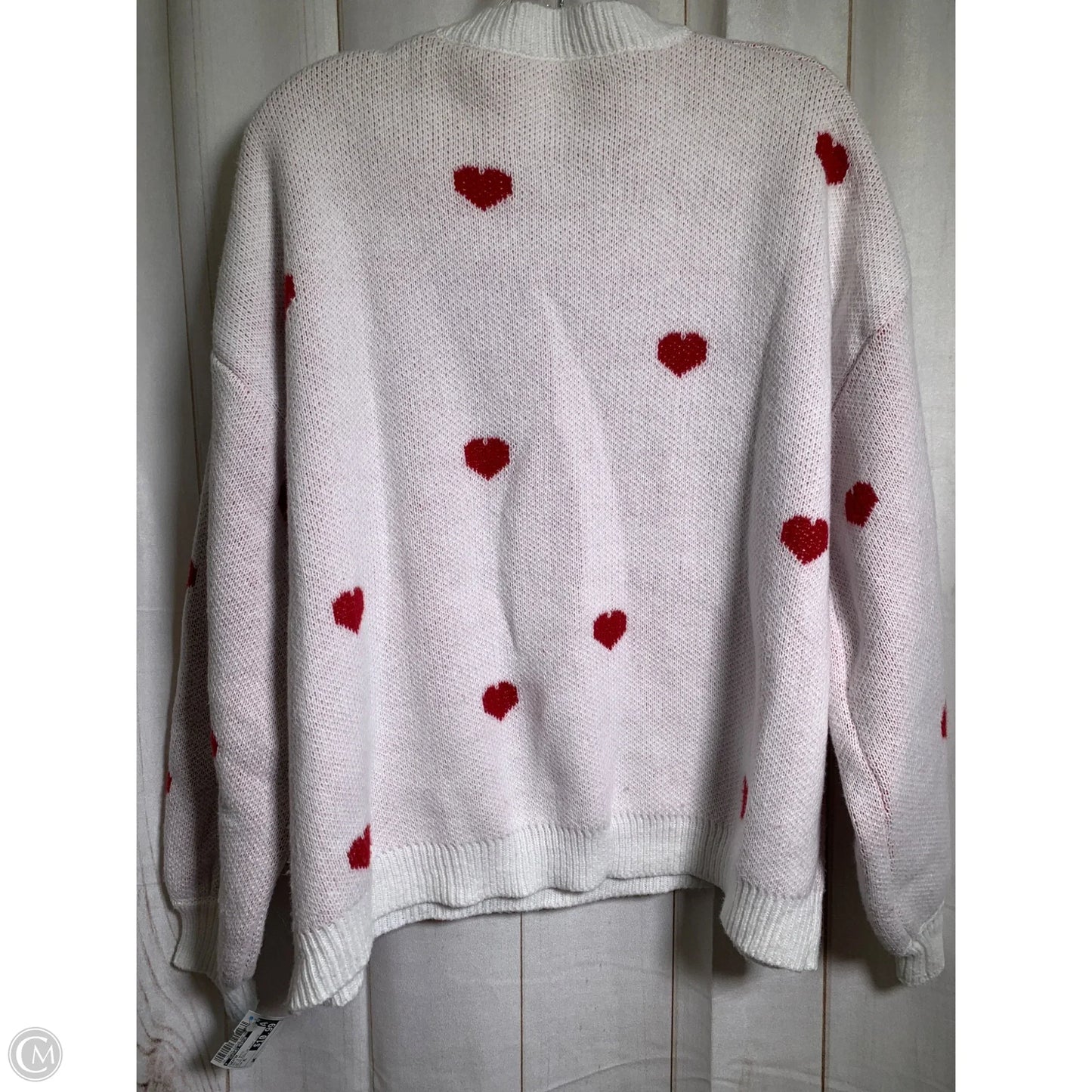 Sweater By Clothes Mentor In Red & White, Size: Xl