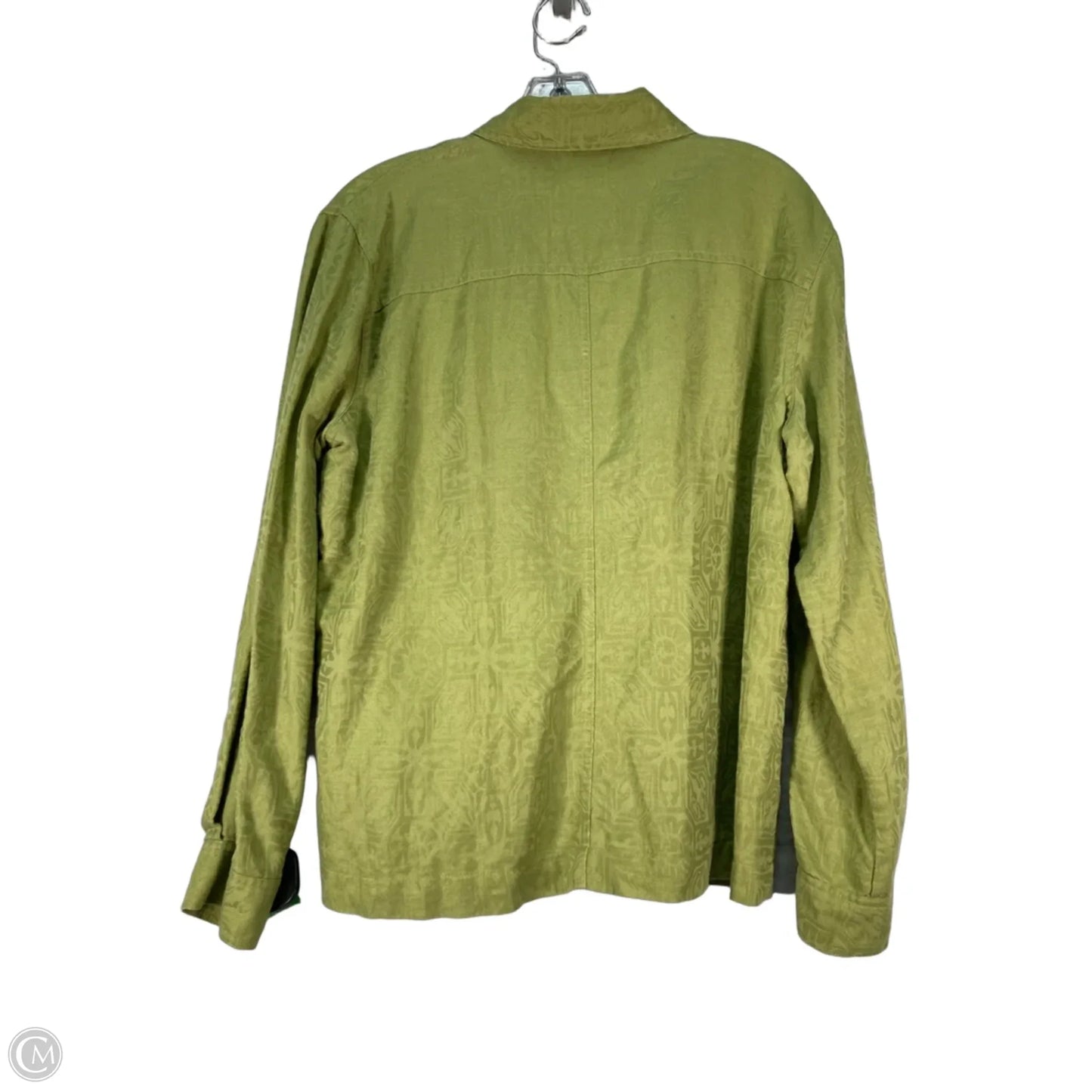 Jacket Shirt By Chicos In Green, Size: L