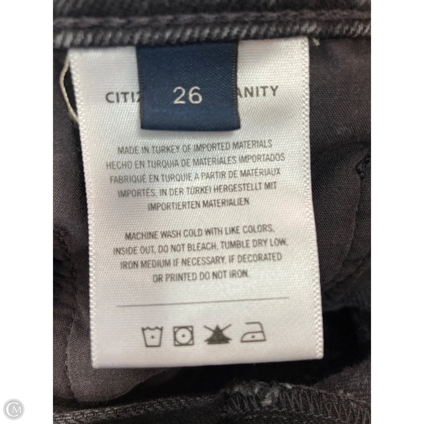 Jeans Straight By Citizens Of Humanity In Black Denim, Size: 2