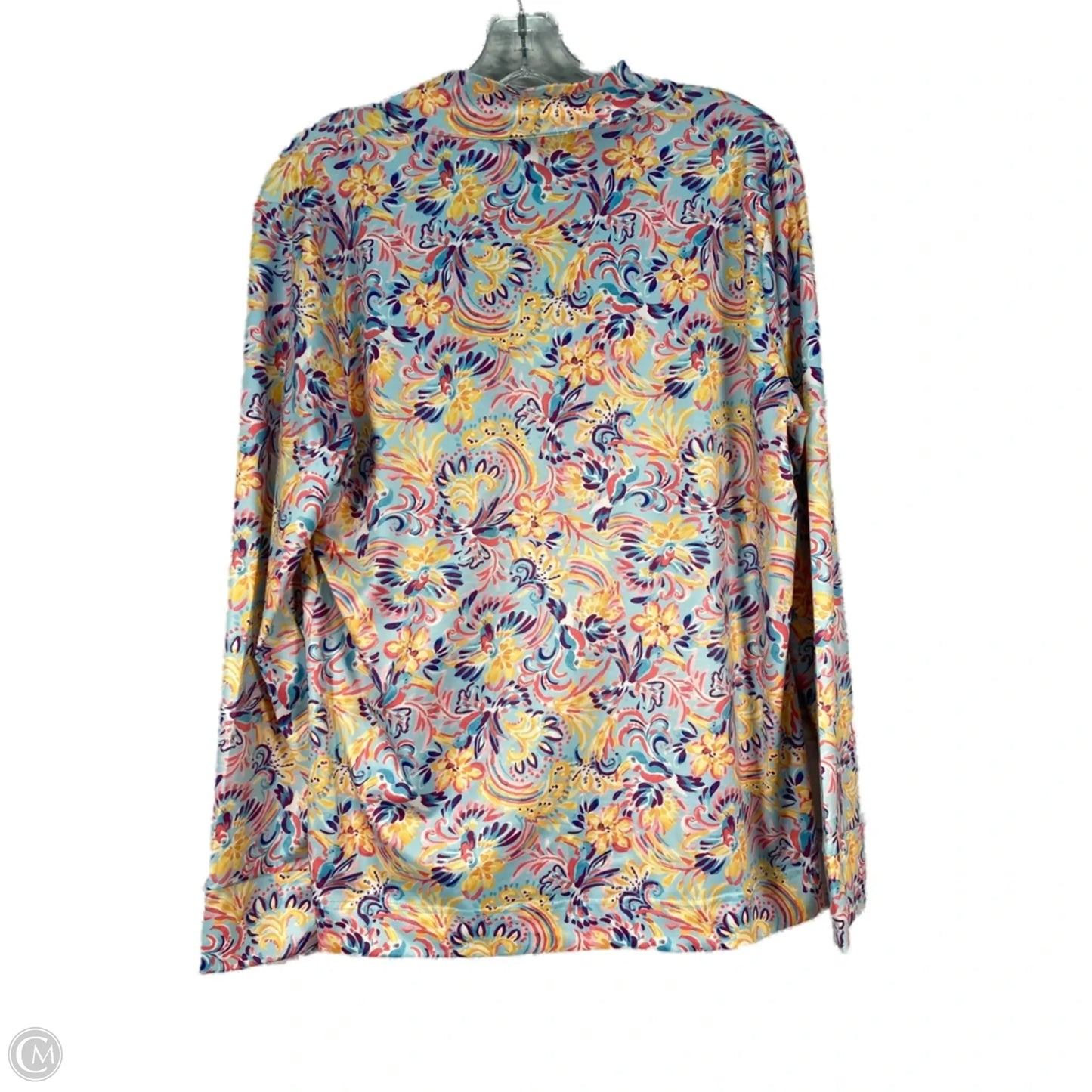 Top Long Sleeve By Stella Parker In Blue & Yellow, Size: L