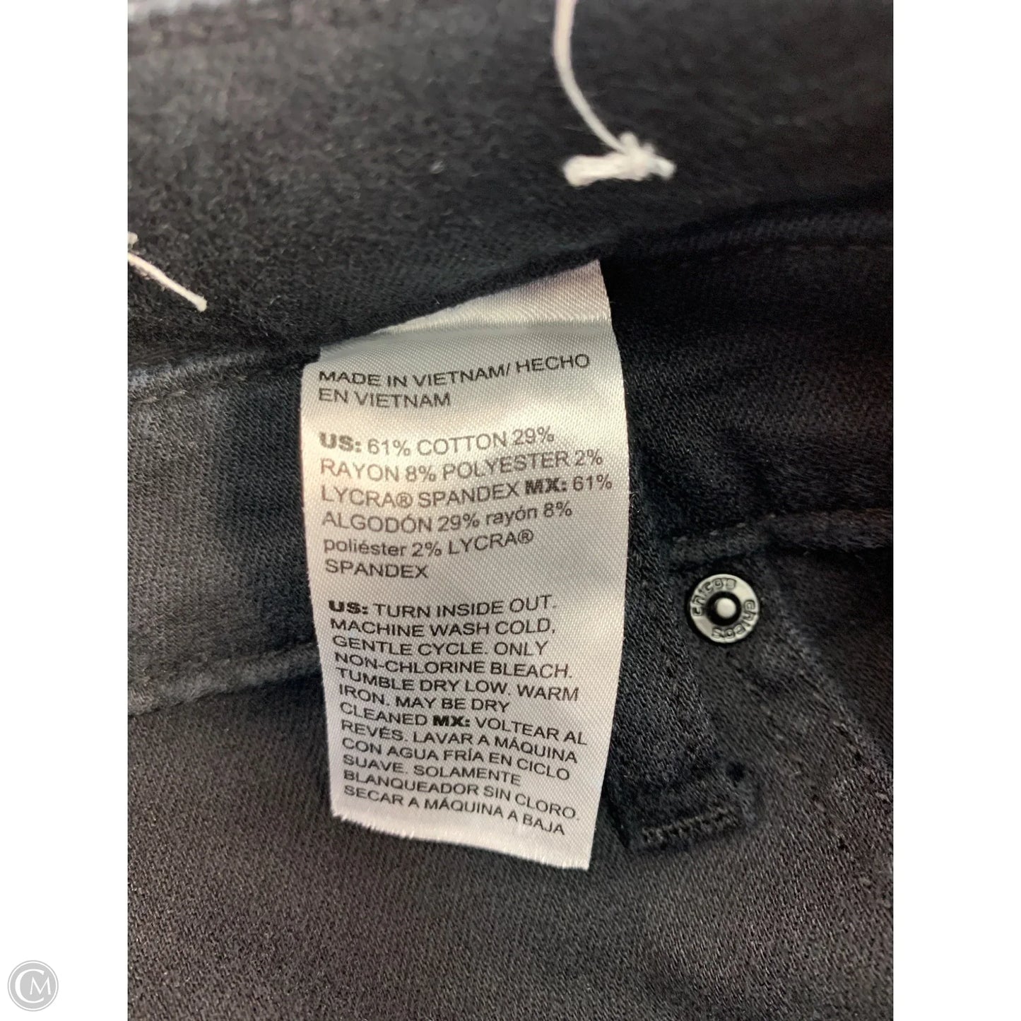 Jeans Cropped By Chicos In Black Denim, Size: 16