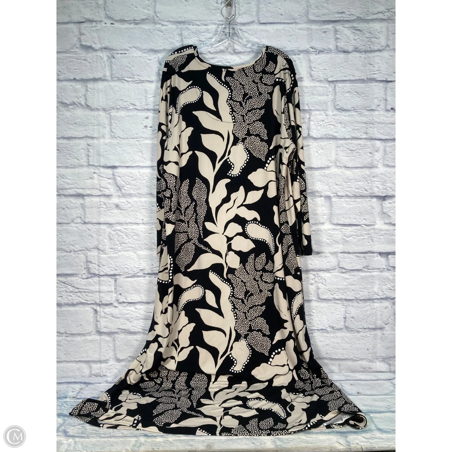 Dress Casual Maxi By Chicos In Black & Cream, Size: 2x