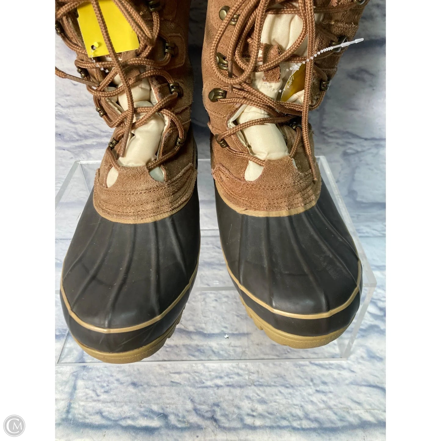 Boots Snow By Khombu In Brown & Cream, Size: 8