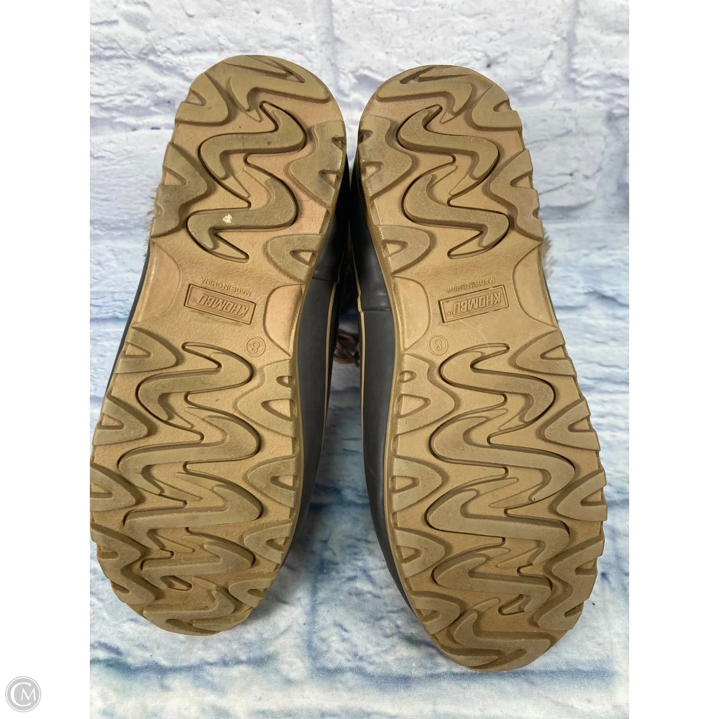 Boots Snow By Khombu In Brown & Cream, Size: 8