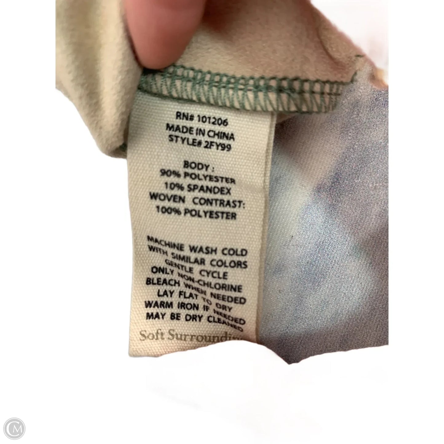 Coat Peacoat By Soft Surroundings In Green & Tan, Size: L